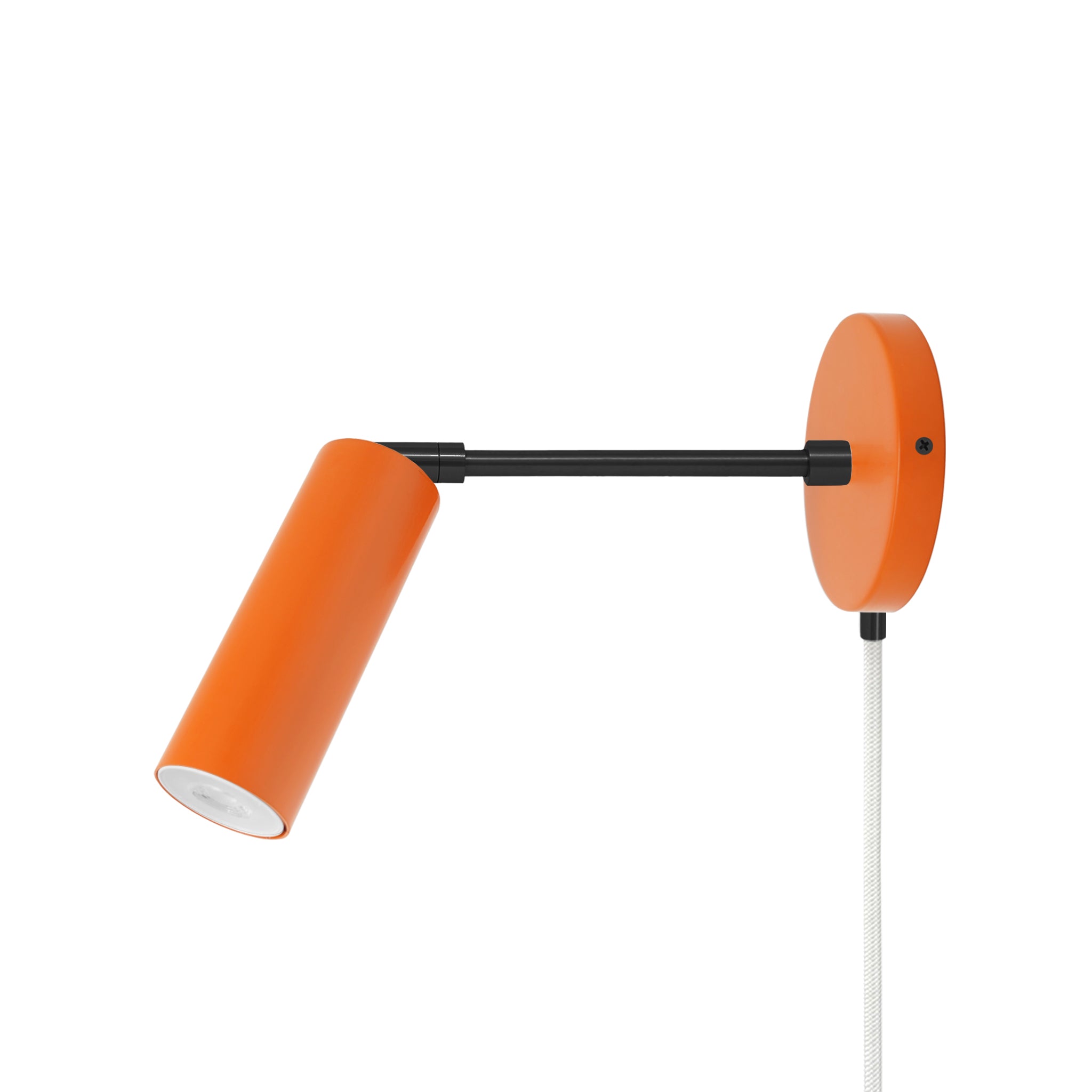 Black and orange color Reader plug-in sconce 6" arm Dutton Brown lighting