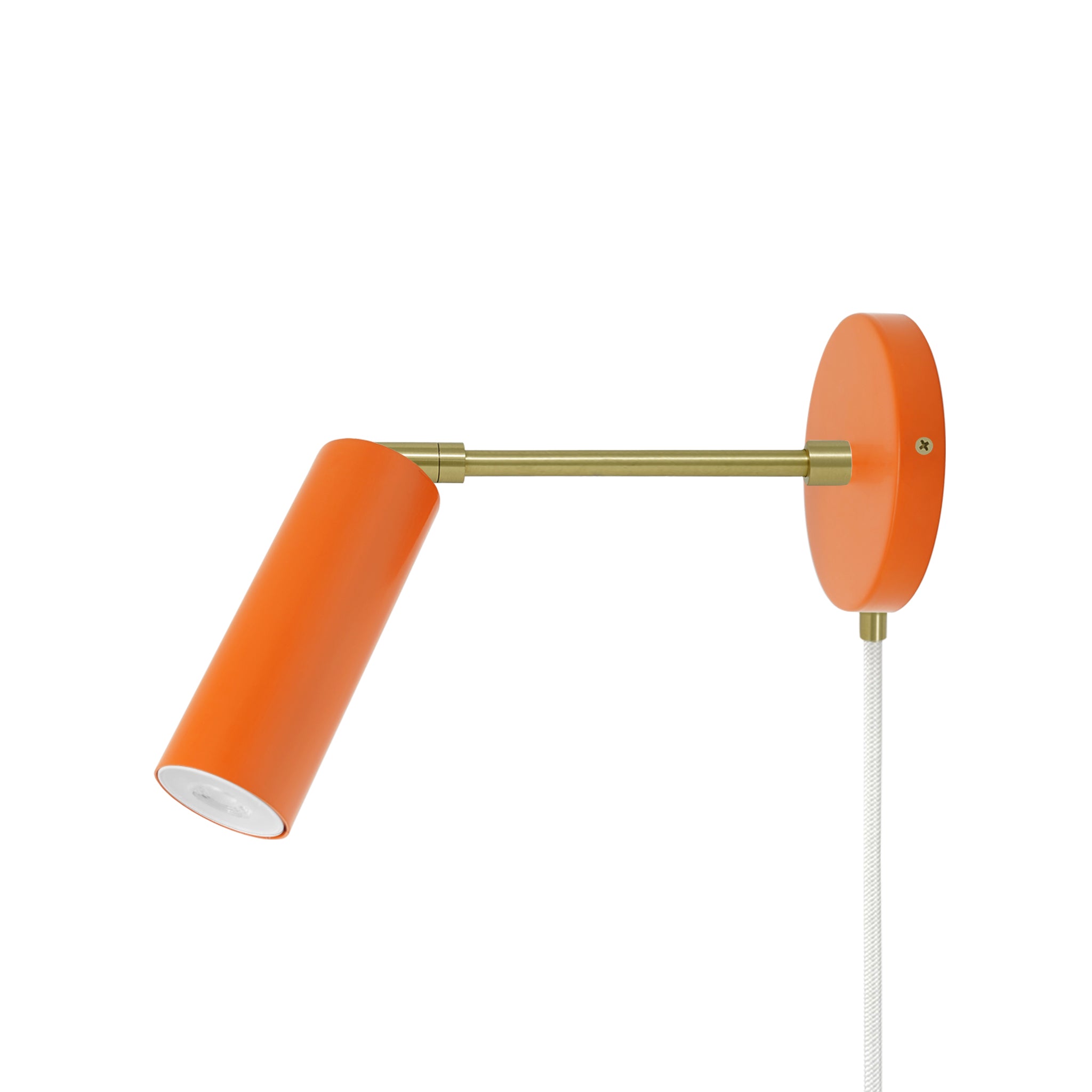 Brass and orange color Reader plug-in sconce 6" arm Dutton Brown lighting