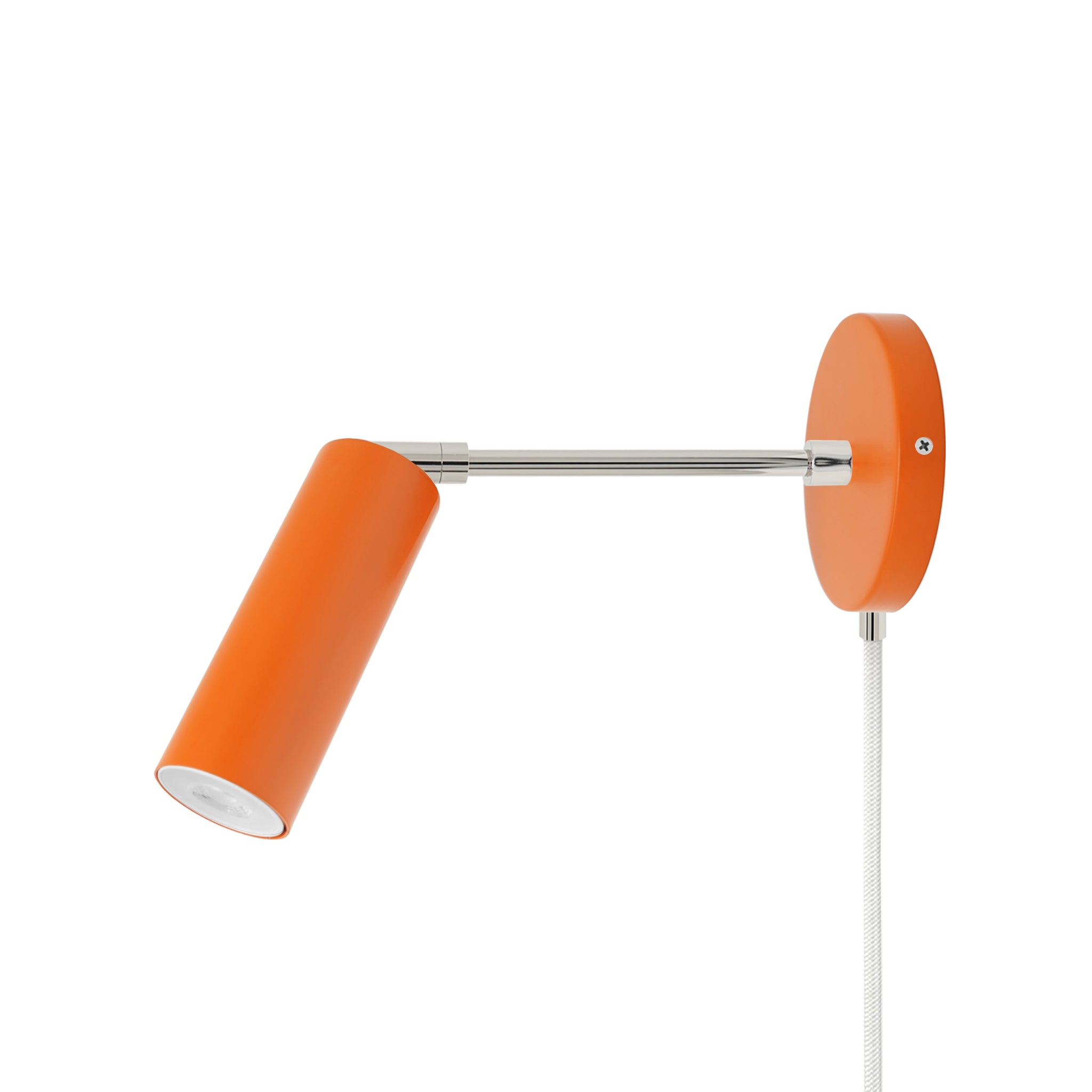 Nickel and orange color Reader plug-in sconce 6" arm Dutton Brown lighting