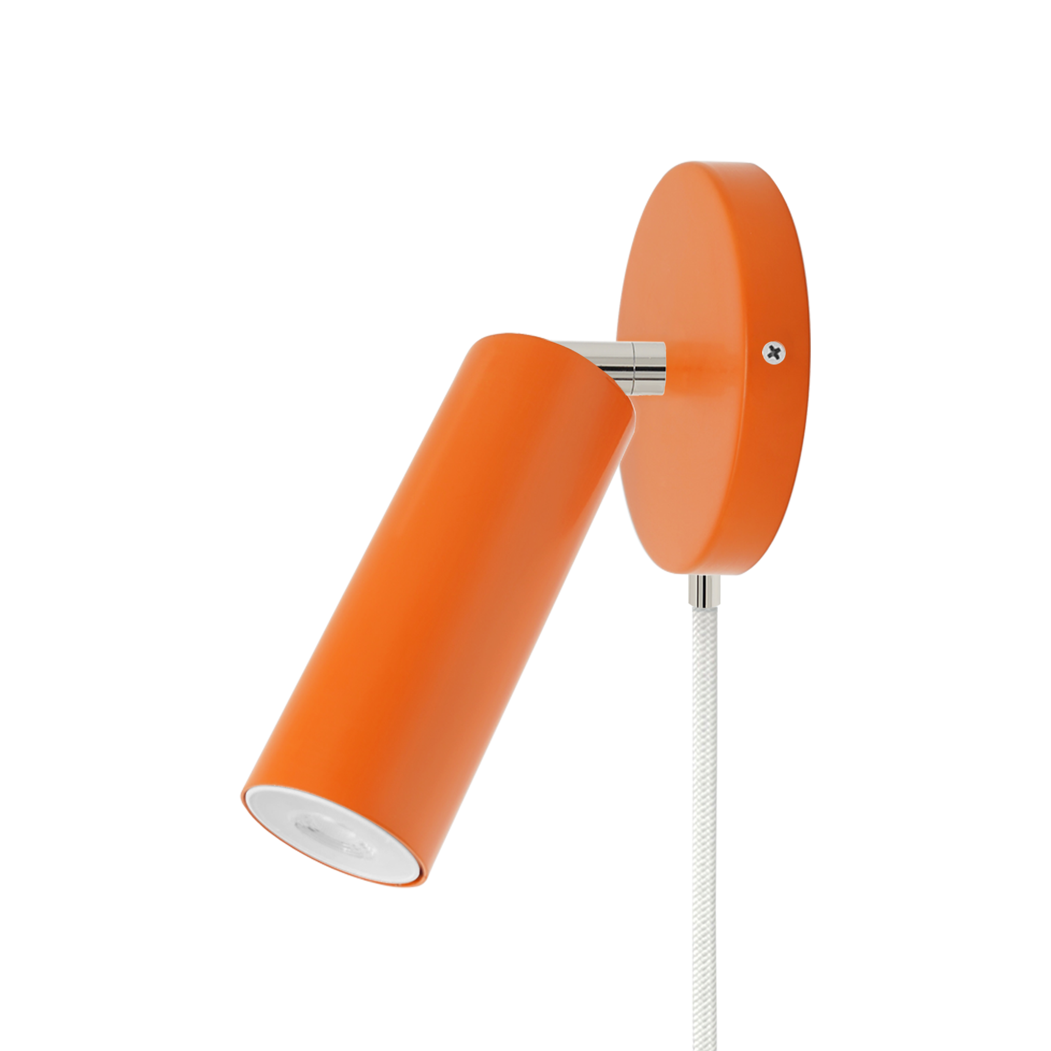 Nickel and orange color Reader plug-in sconce no arm Dutton Brown lighting