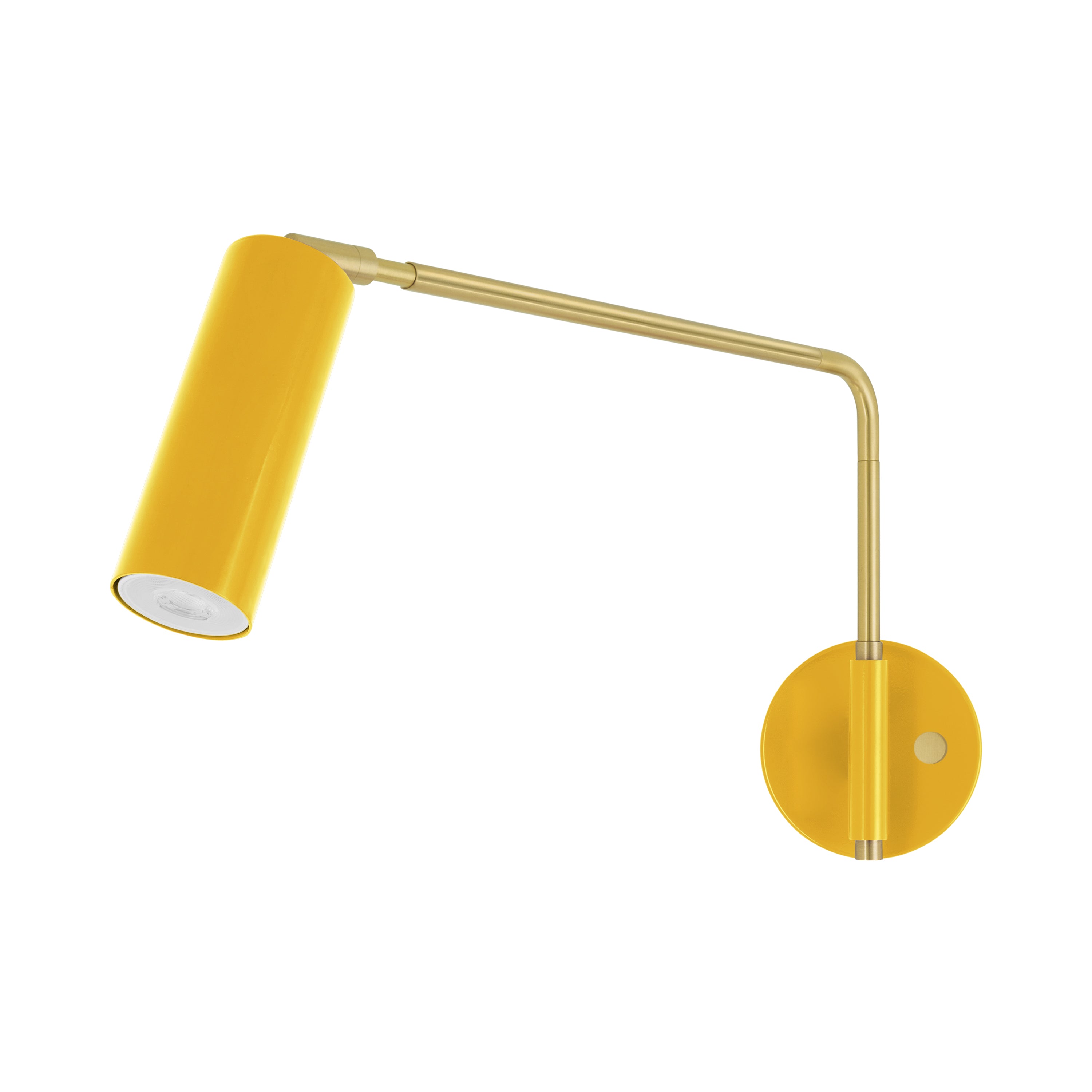 Brass and ochre color Color Reader Swing Arm sconce Dutton Brown lighting