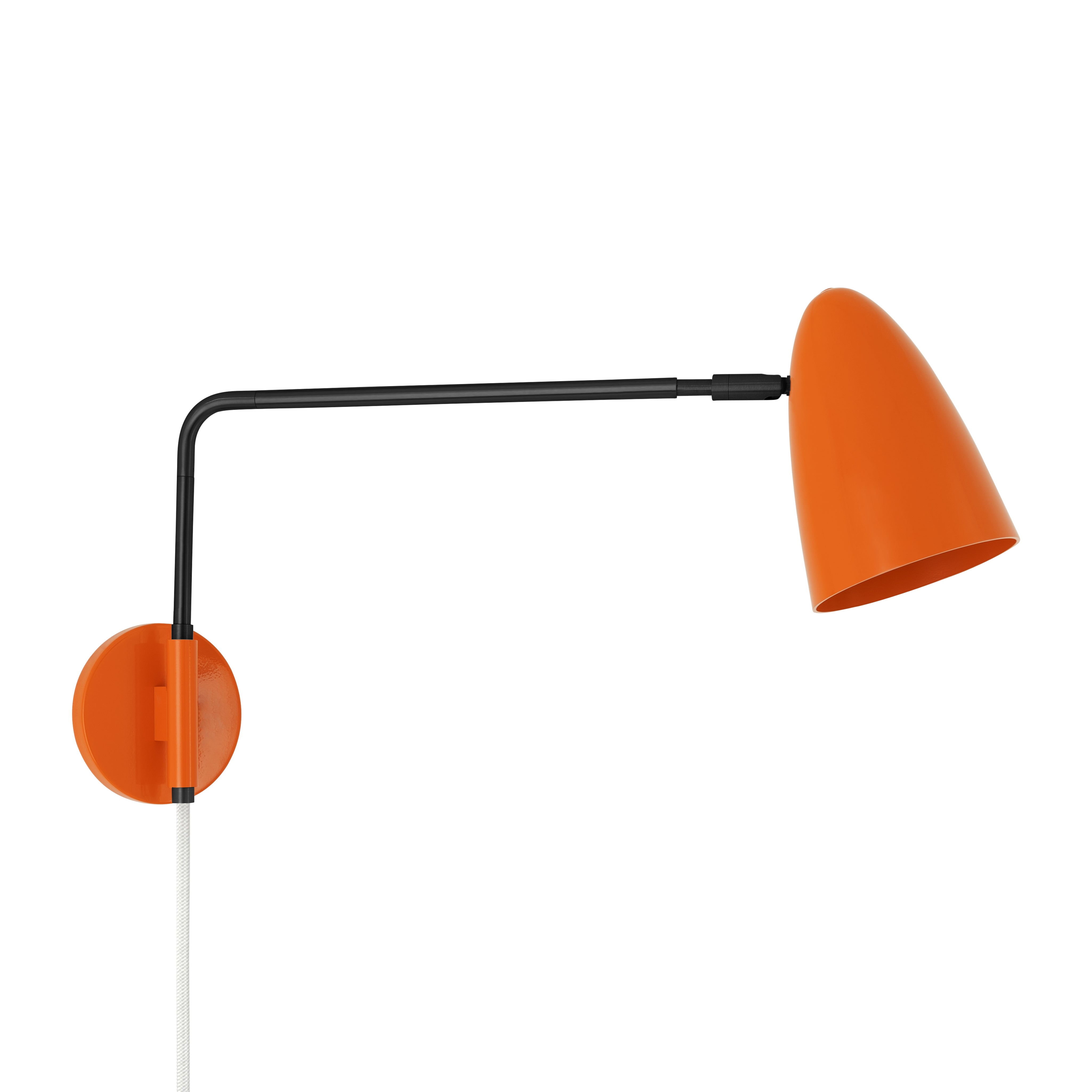 Black and orange color Boom Swing Arm plug-in sconce Dutton Brown lighting