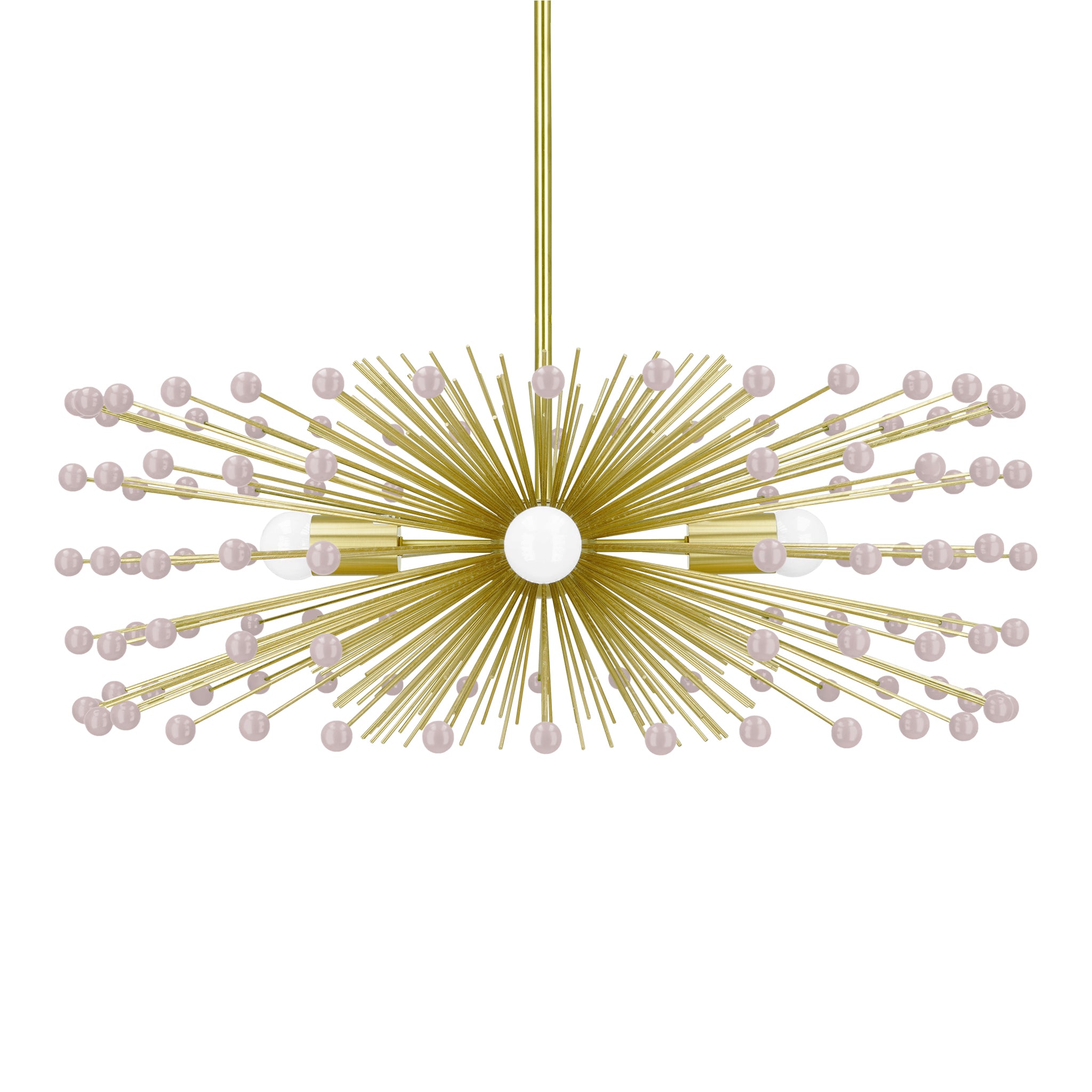 Brass and barely color Beaded Urchin chandelier 27" Dutton Brown lighting
