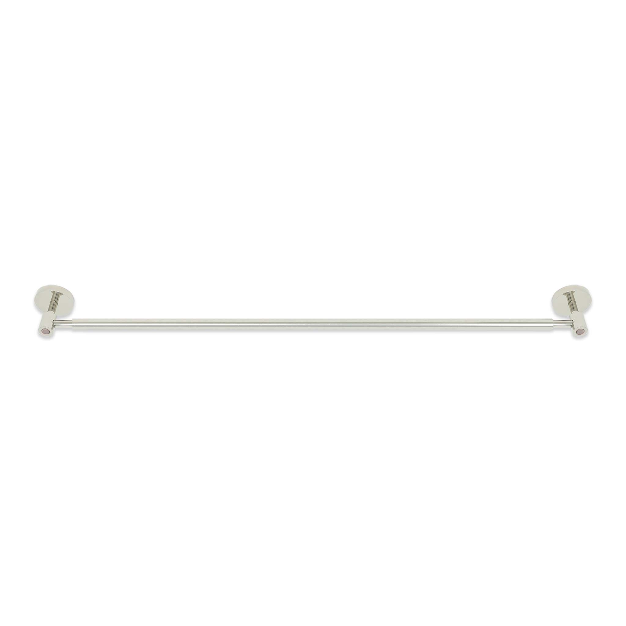 Nickel and barely color Head towel bar 24" Dutton Brown hardware