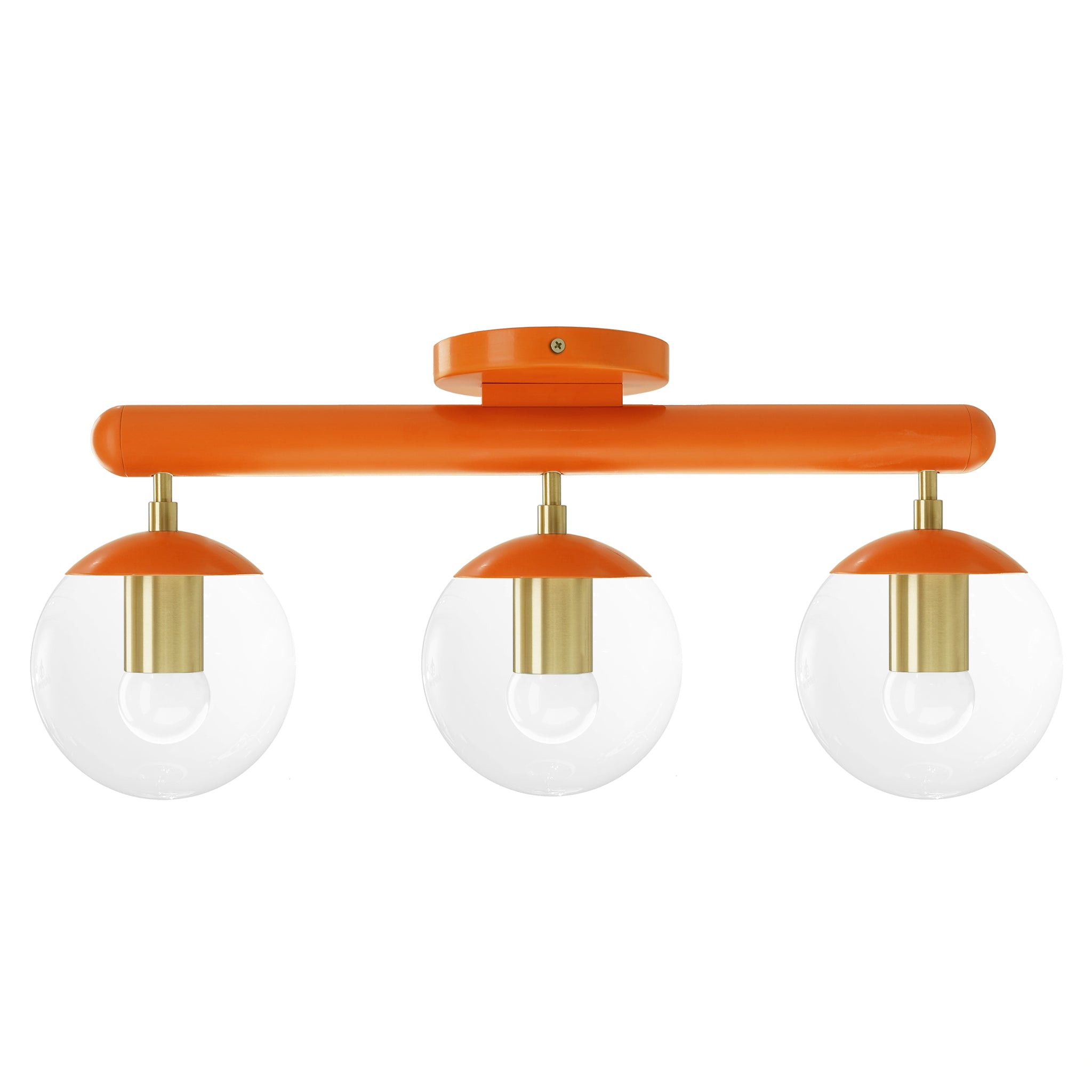 Brass and orange color Icon 3 flush mount Dutton Brown lighting