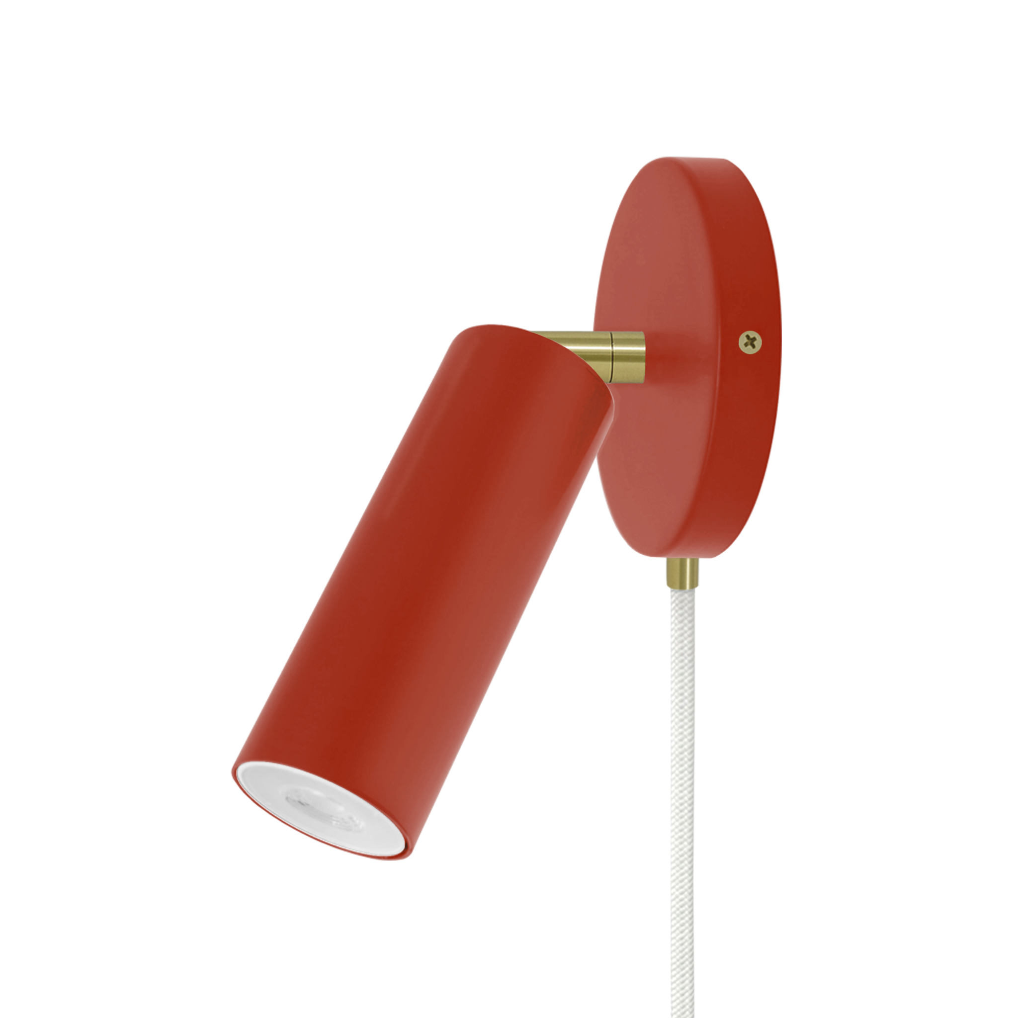 Brass and riding hood red color Reader plug-in sconce no arm Dutton Brown lighting