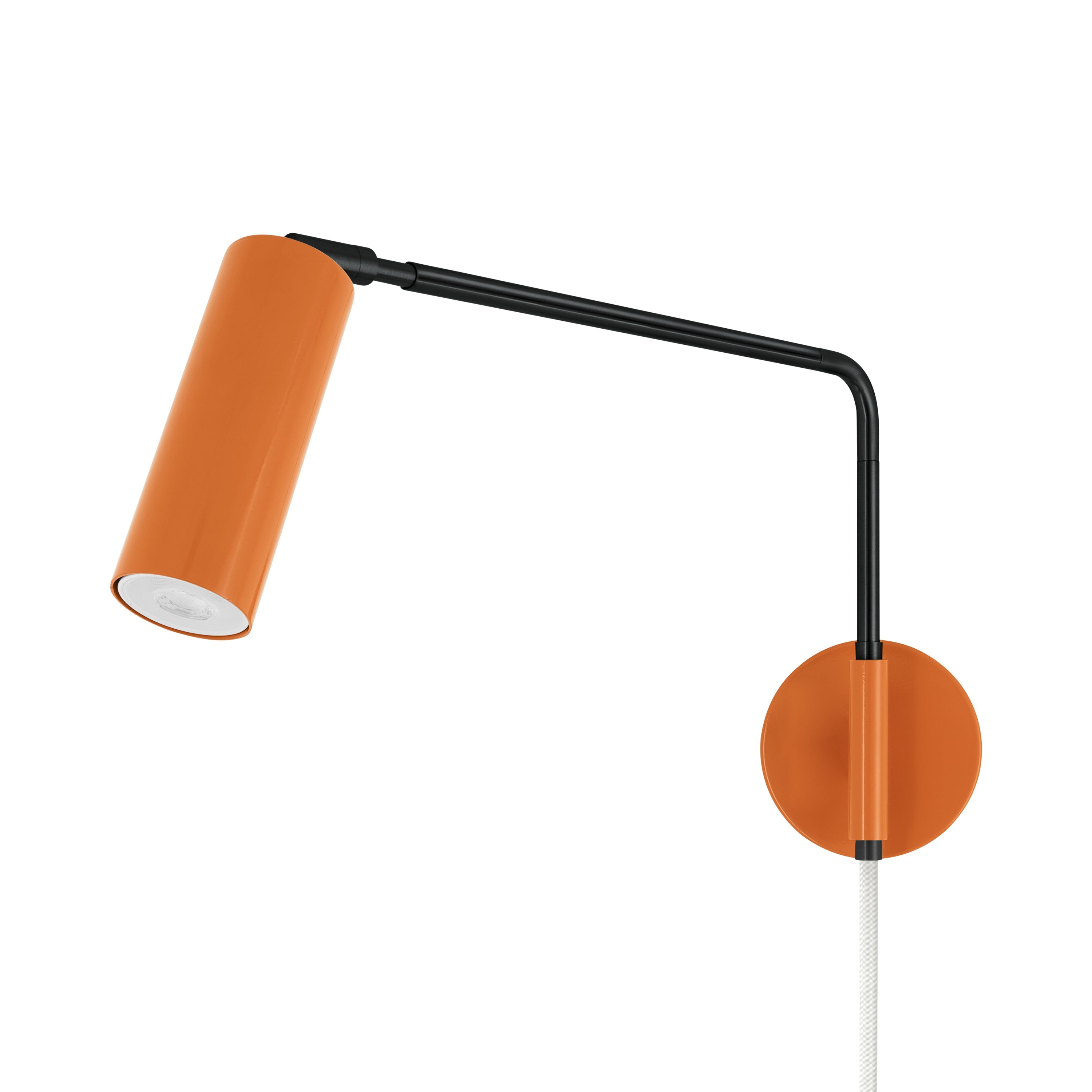 Black and orange color Reader Swing Arm plug-in sconce Dutton Brown lighting
