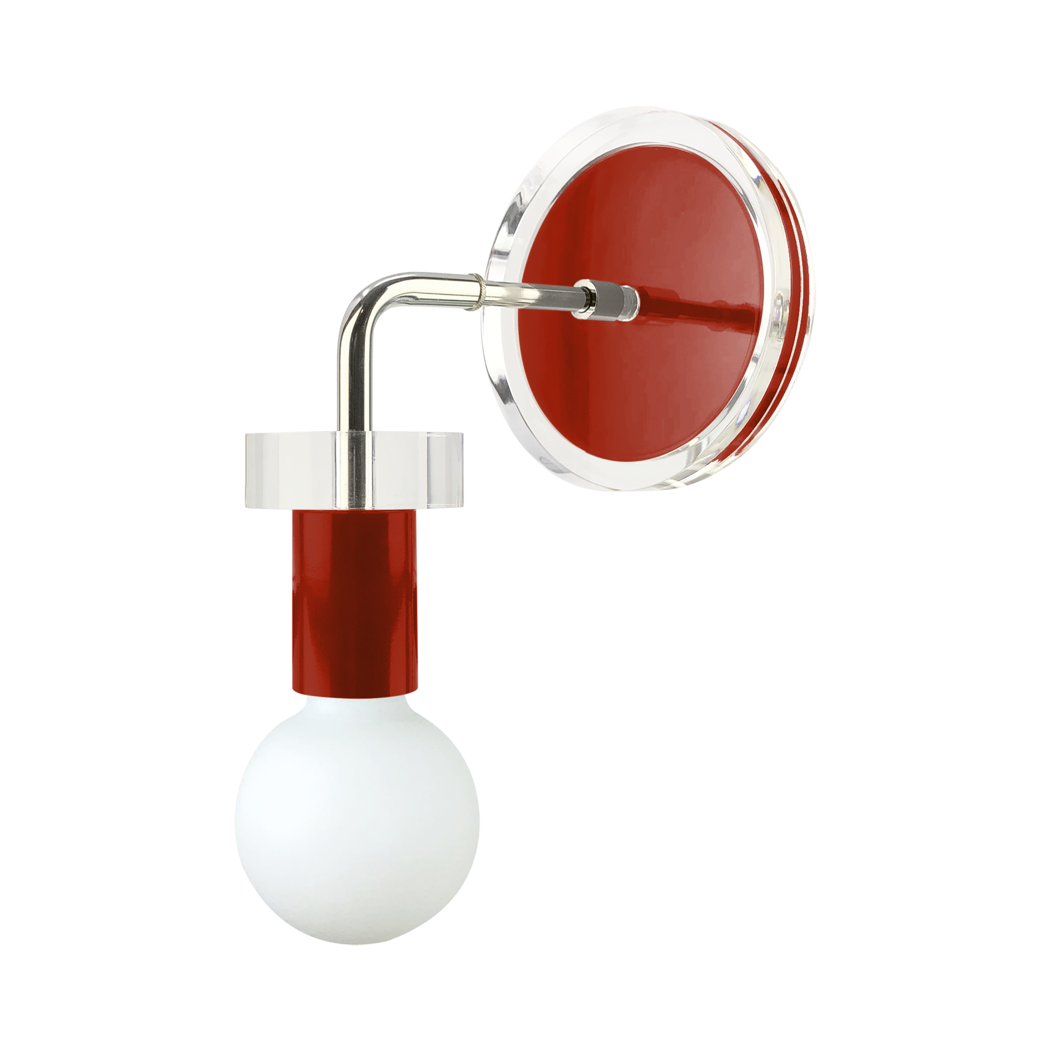 Nickel and riding hood red color Adore sconce Dutton Brown lighting