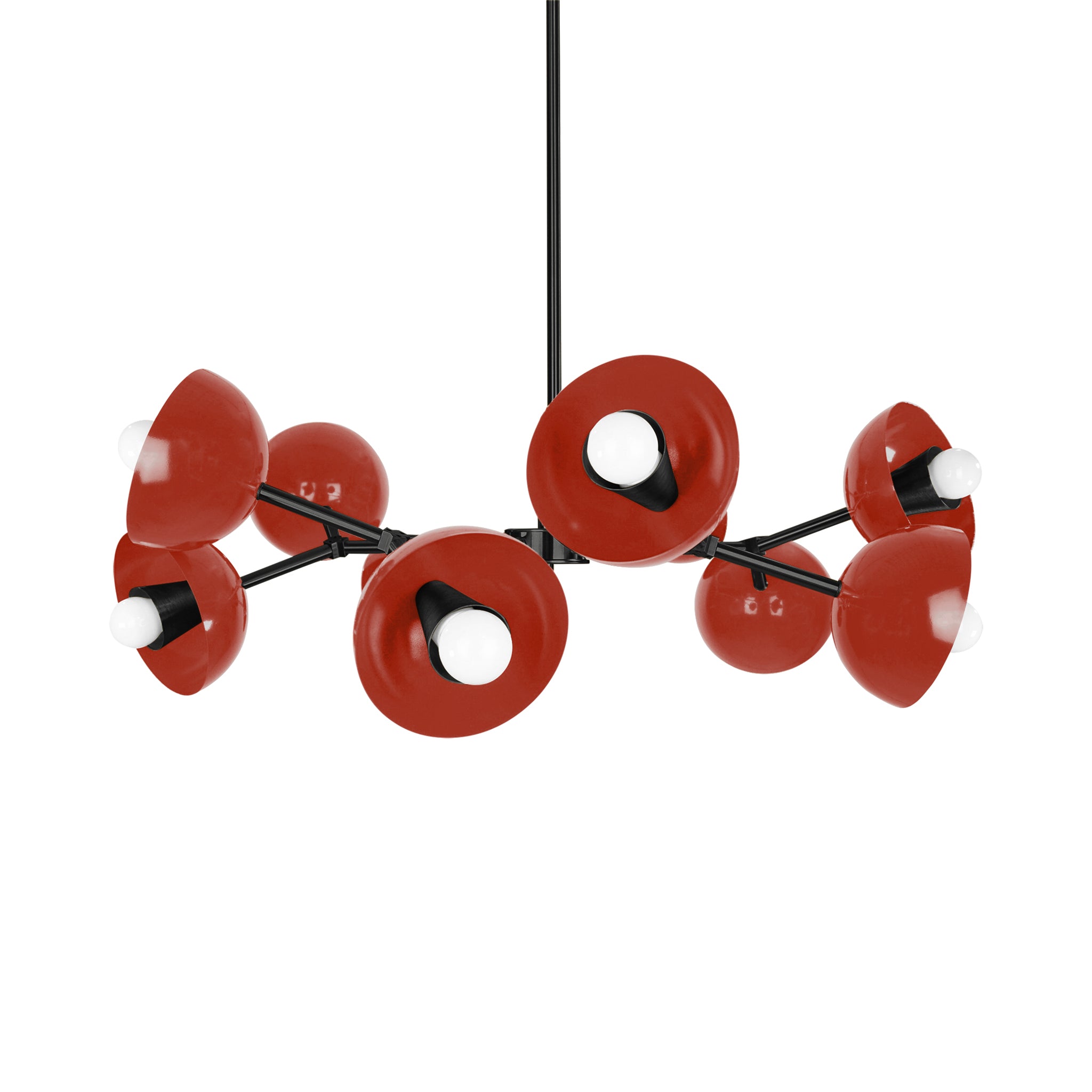 Black and riding hood red color Alegria chandelier 30" Dutton Brown lighting