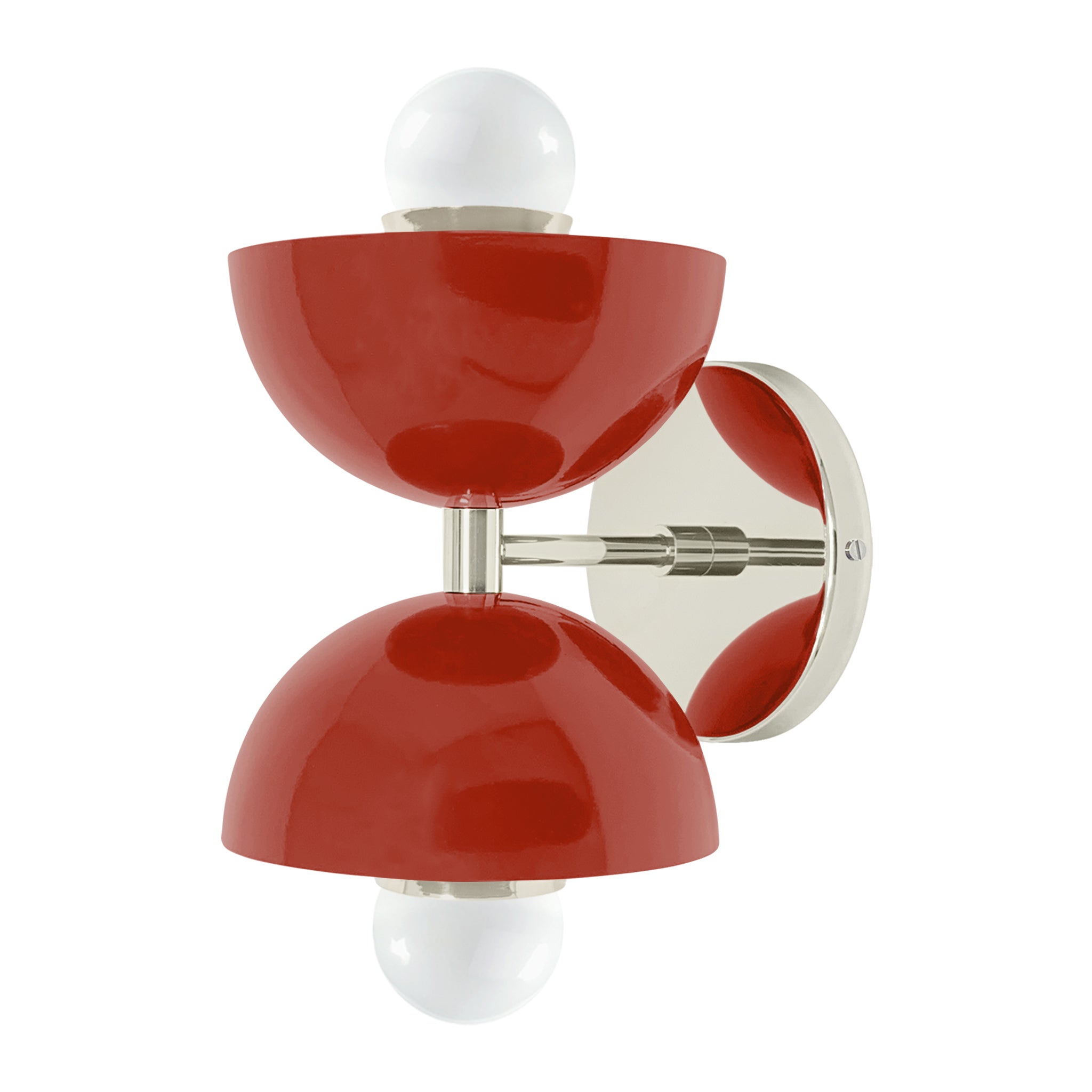 Nickel and riding hood red color Amigo sconce Dutton Brown lighting