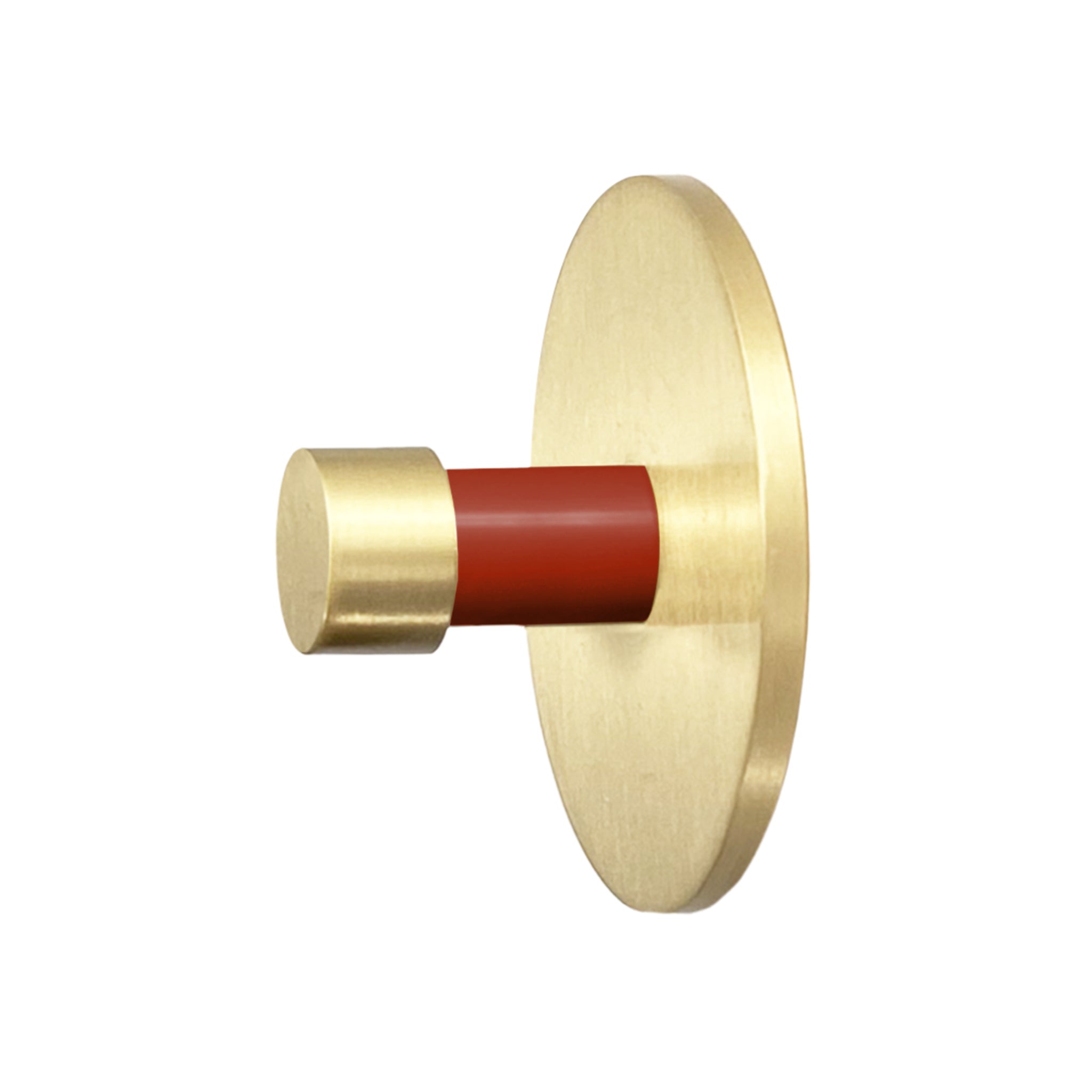 Brass and riding hood red color Bae knob Dutton Brown hardware