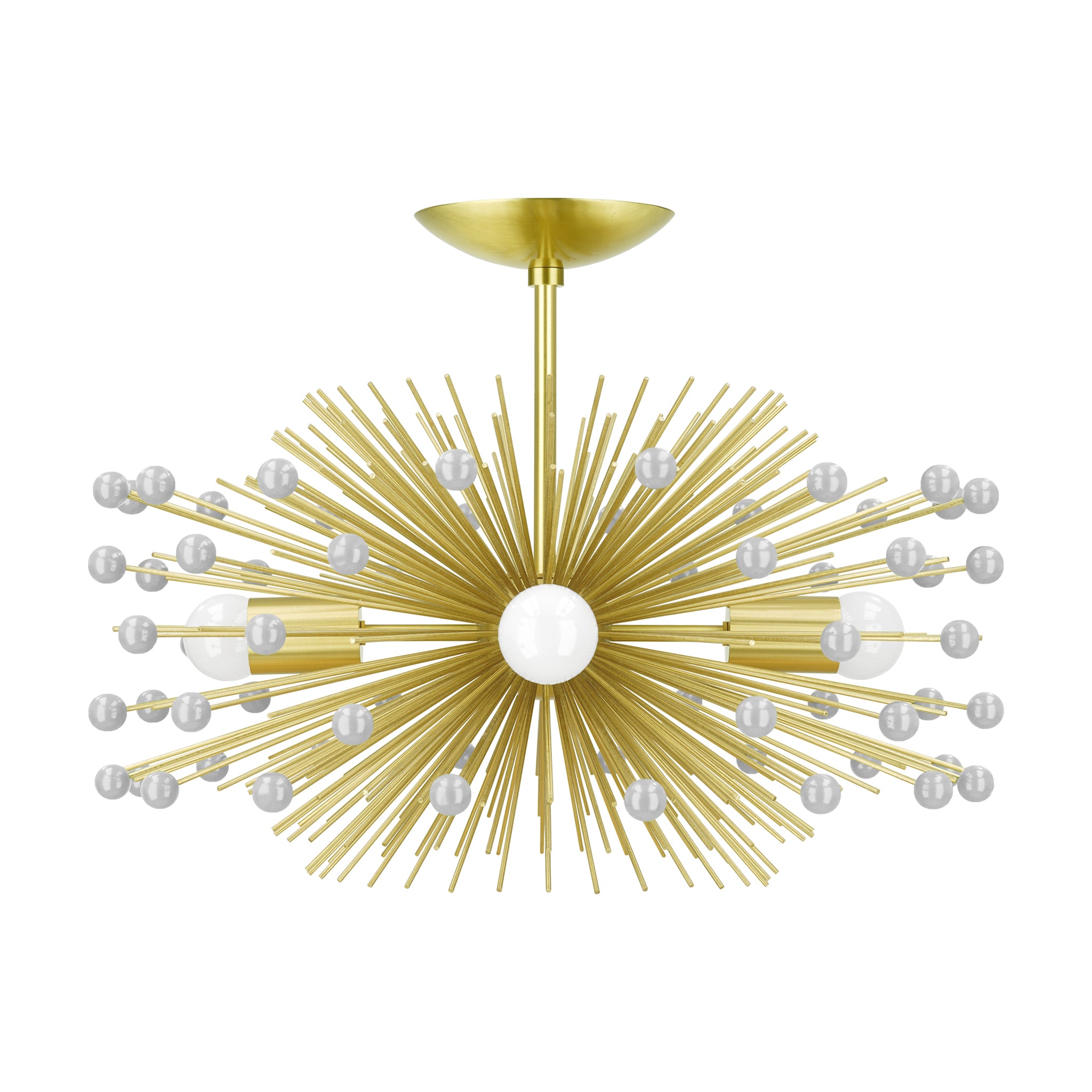 Brass and chalk color Beaded Urchin flush mount 20" Dutton Brown lighting
