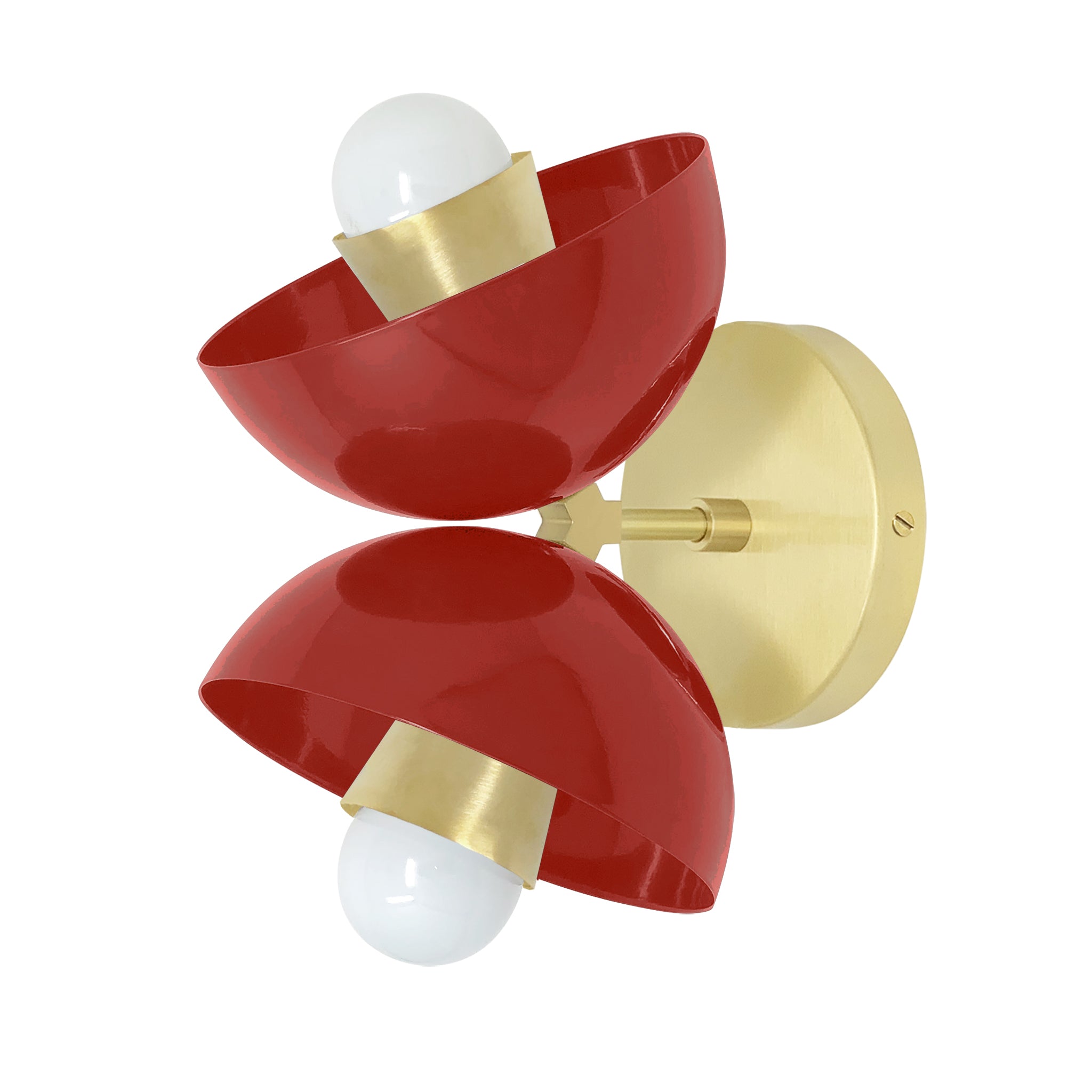 Brass and riding hood red color Beso sconce Dutton Brown lighting