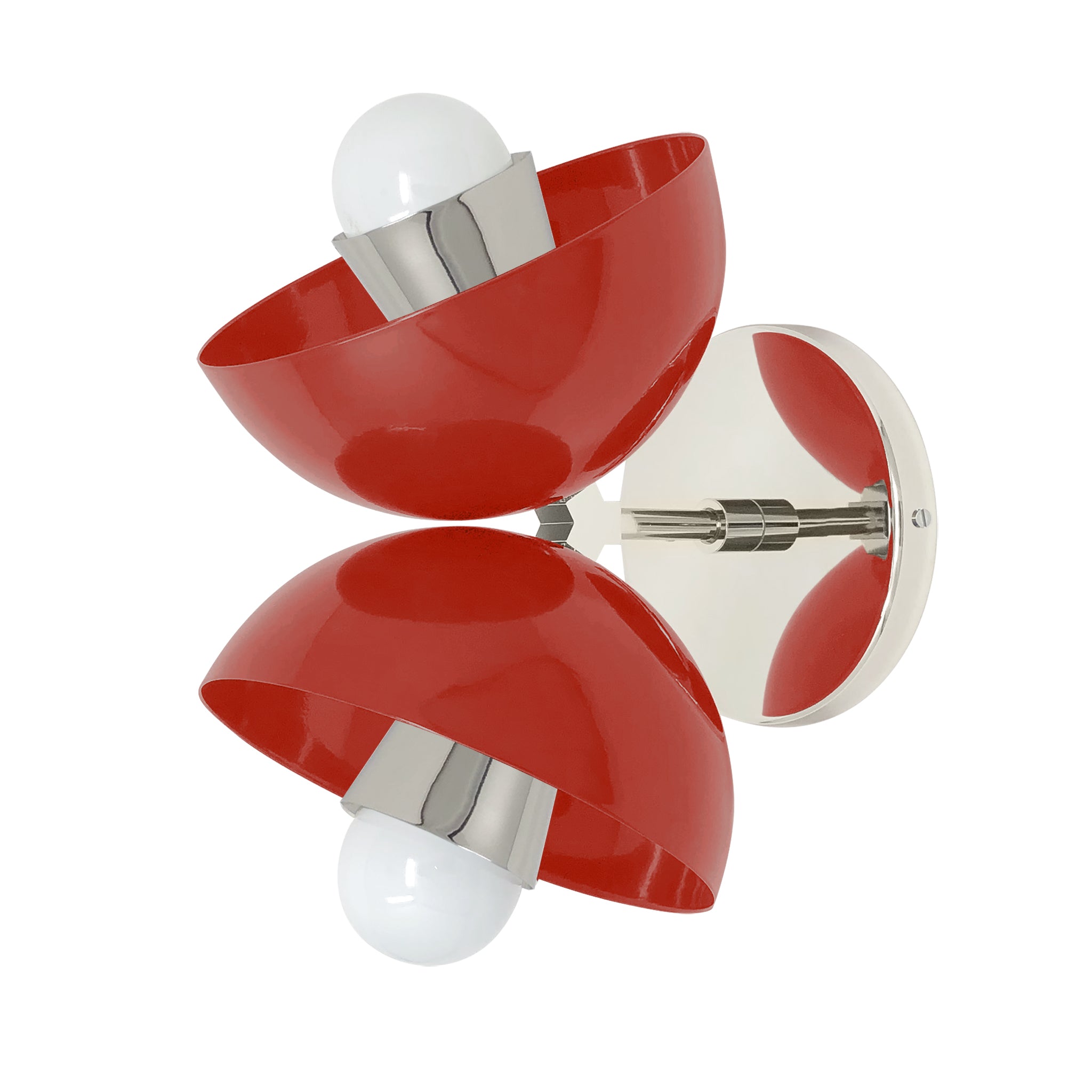 Nickel and riding hood red color Beso sconce Dutton Brown lighting