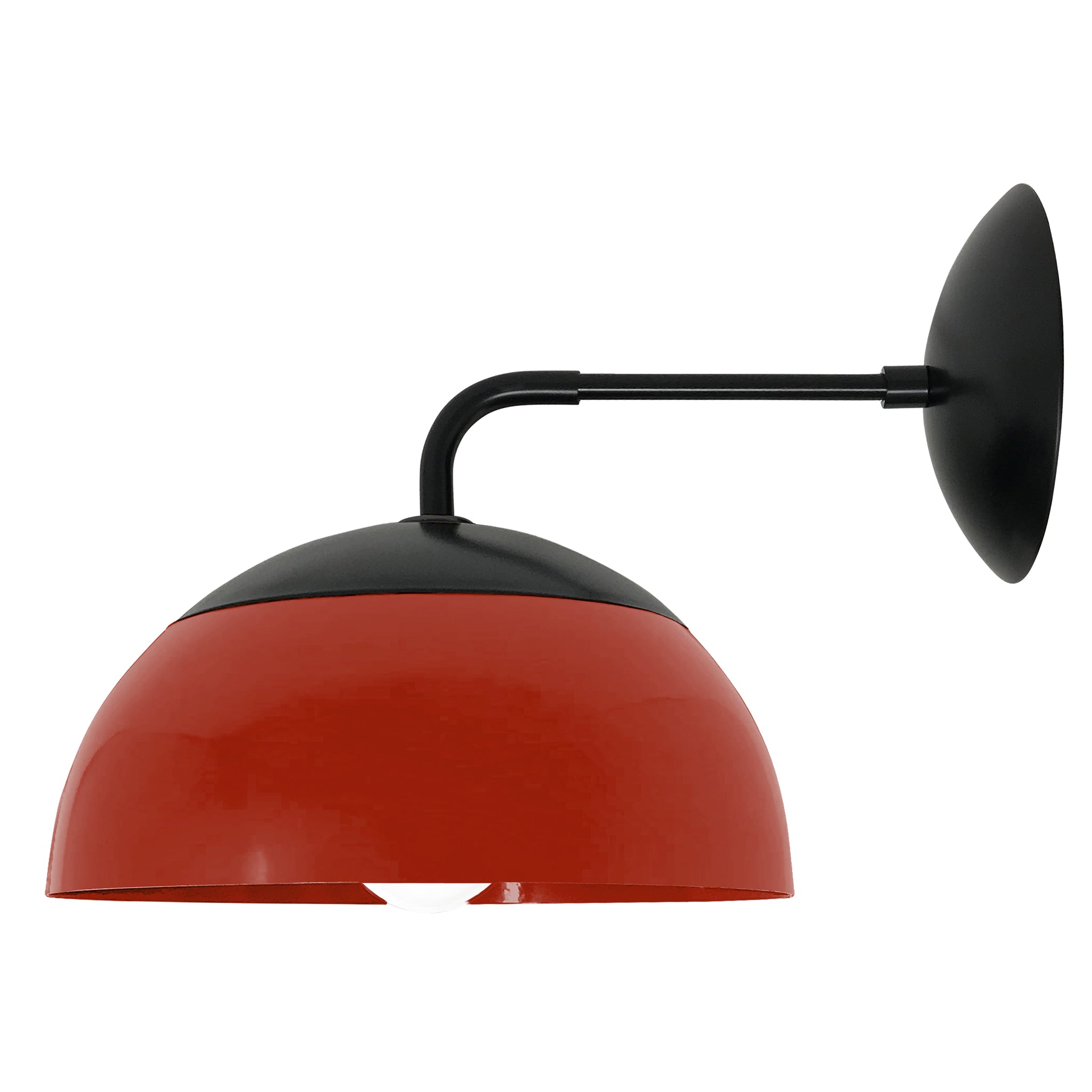 Black and riding hood red color Cadbury sconce 8" Dutton Brown lighting