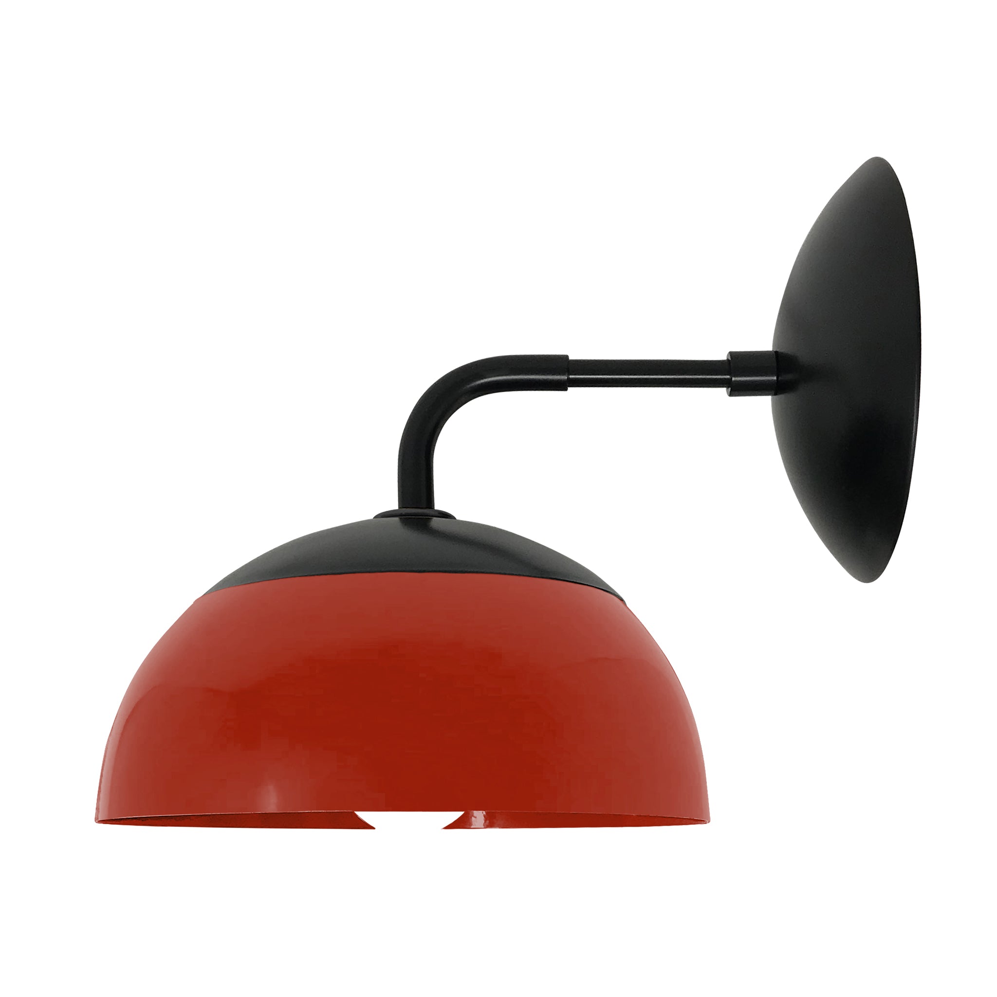 Black and riding hood red color Cadbury sconce 8" Dutton Brown lighting