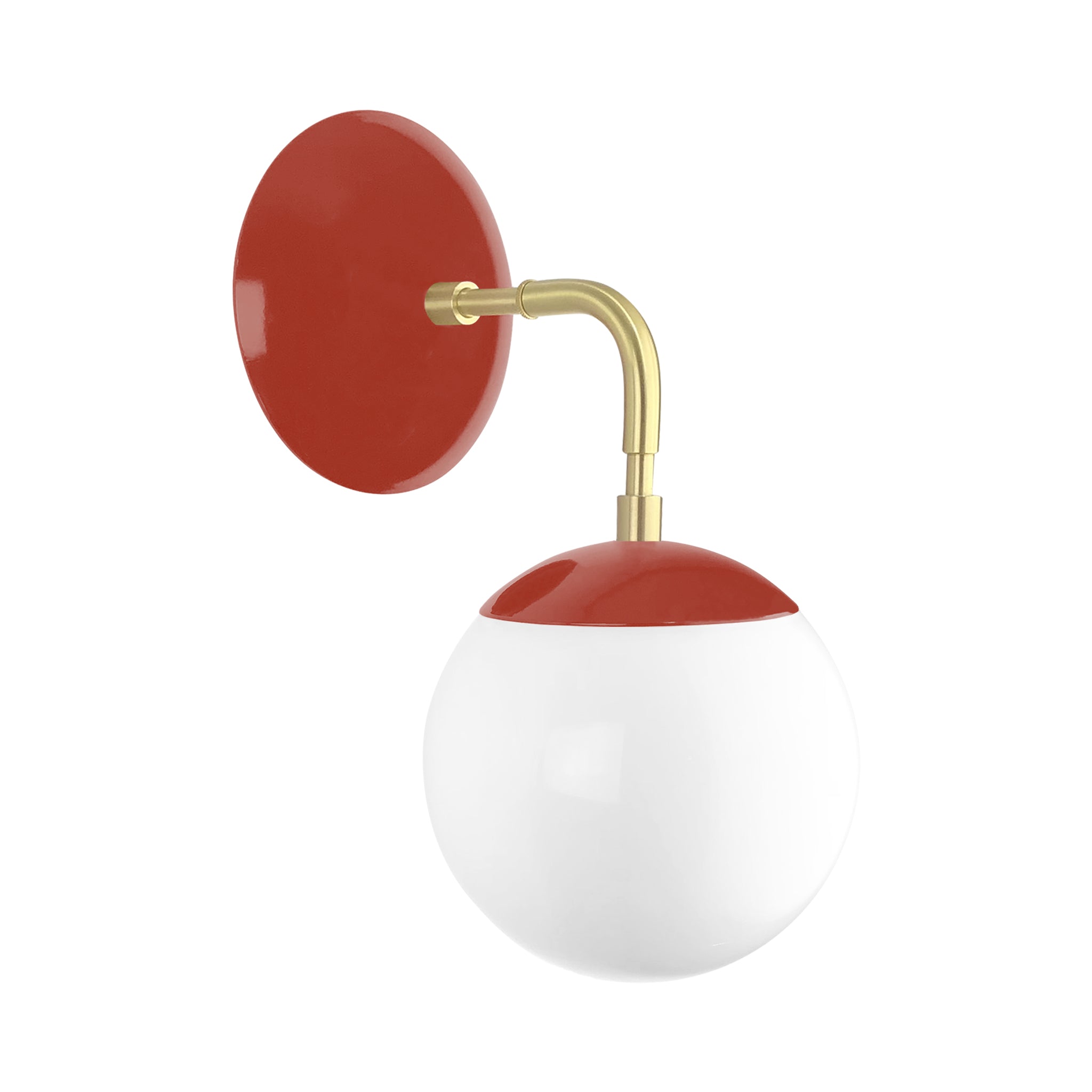 Brass and riding hood red color Cap sconce 6" Dutton Brown lighting