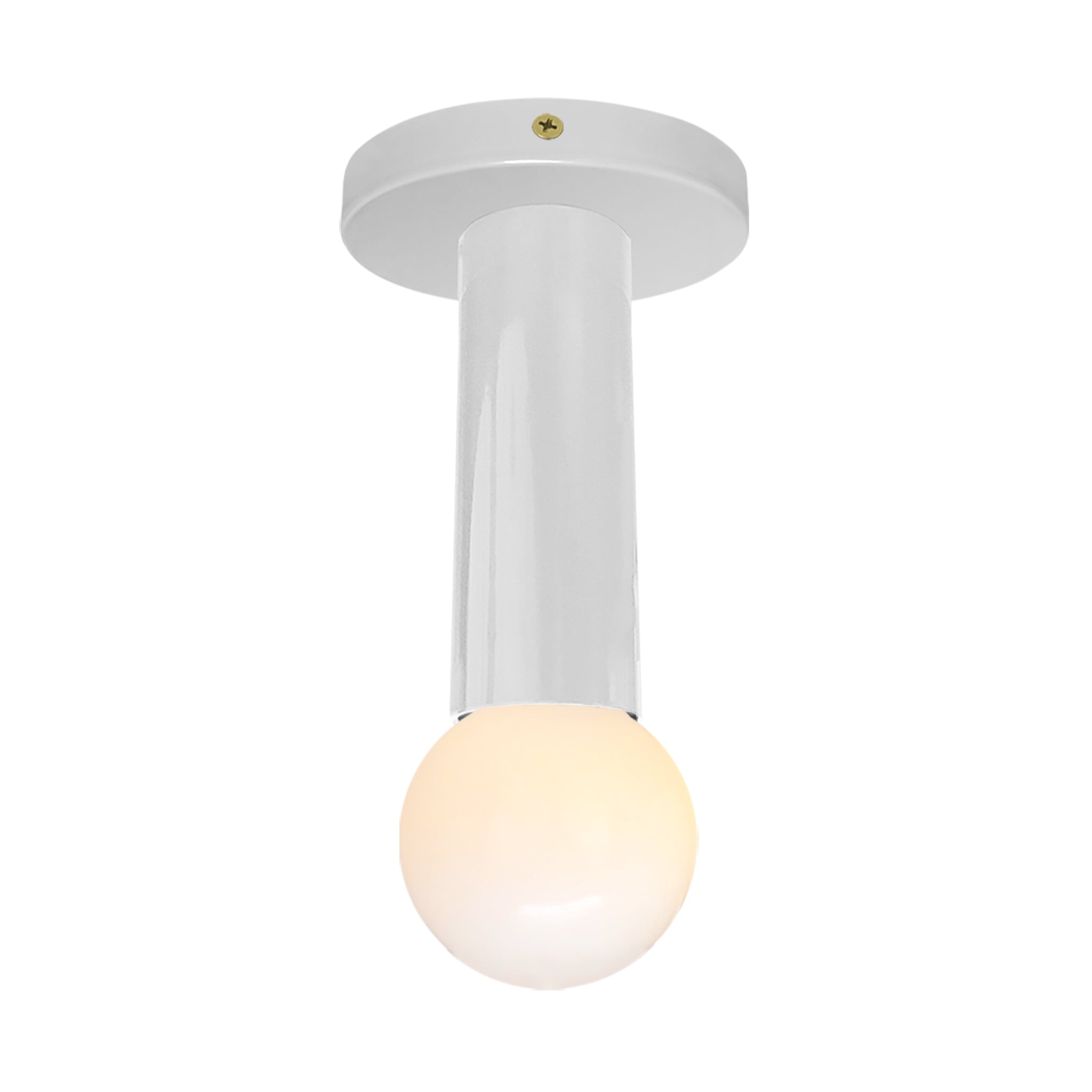 Brass and chalk color Eureka flush mount Dutton Brown lighting