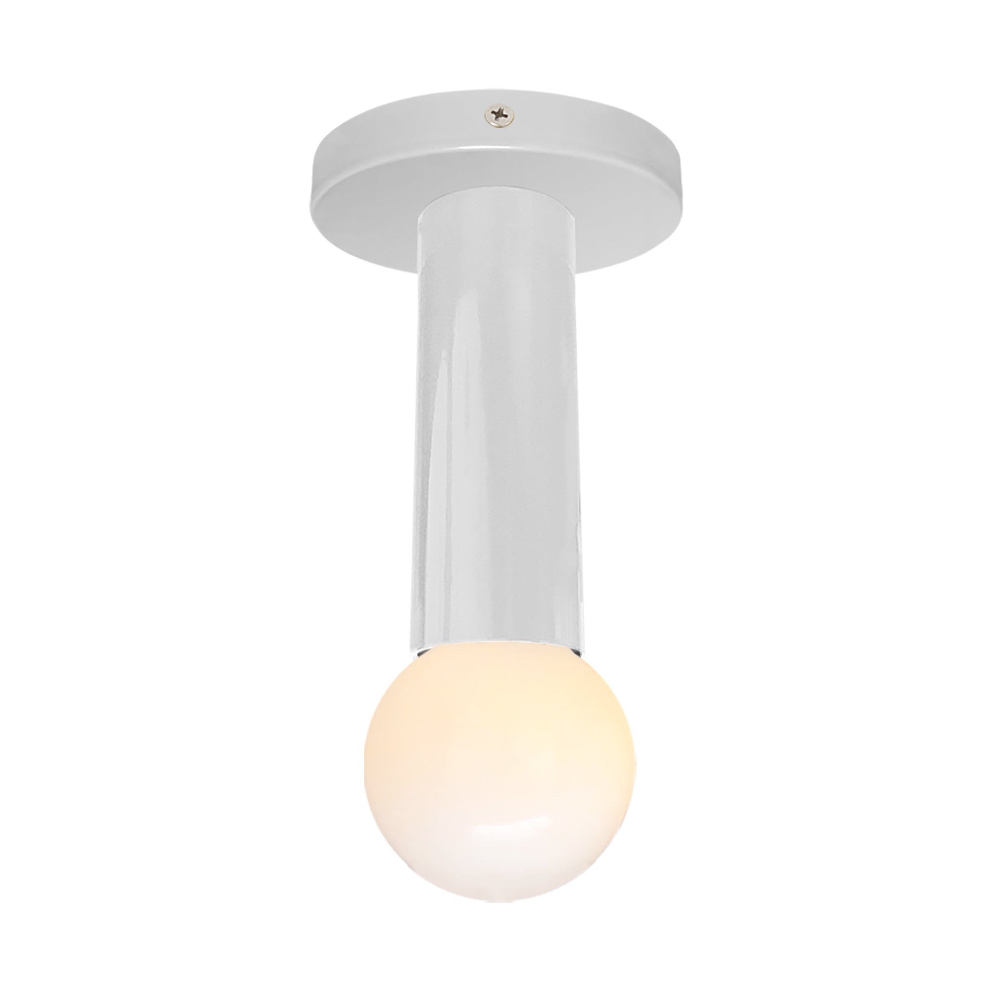 Nickel and chalk color Eureka flush mount Dutton Brown lighting