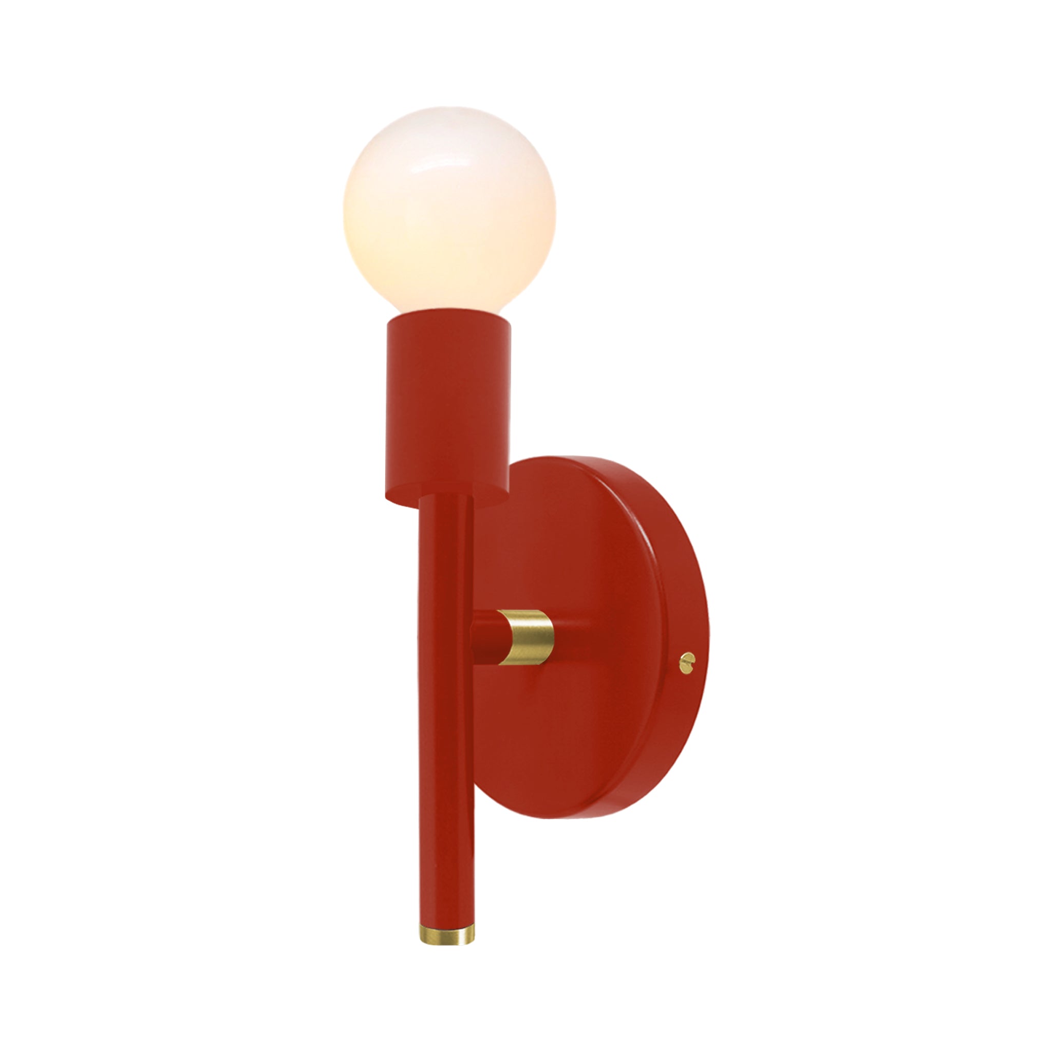 Brass and riding hood red color Major sconce 9" Dutton Brown lighting