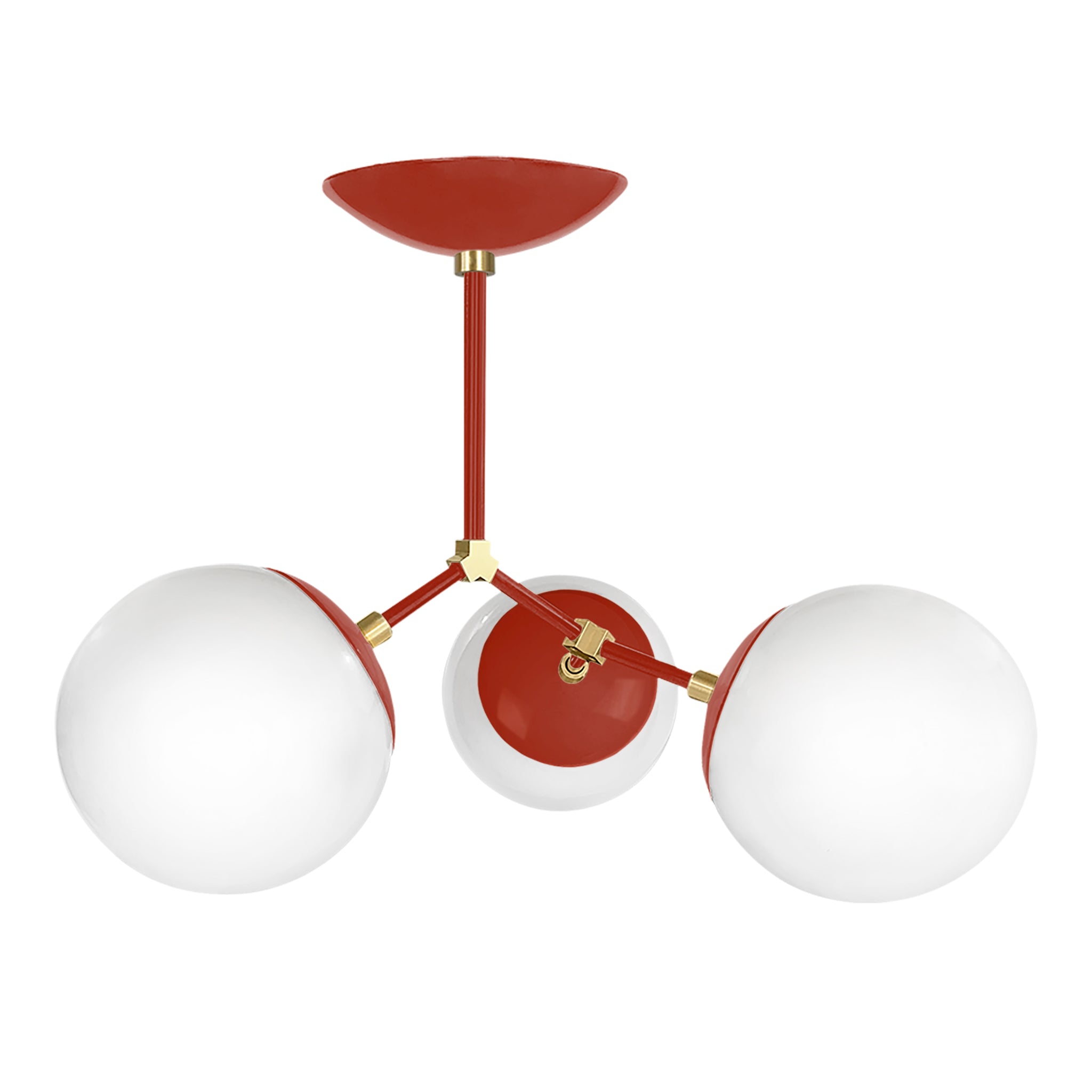 Brass and riding hood red color color Supreme flush mount Dutton Brown lighting