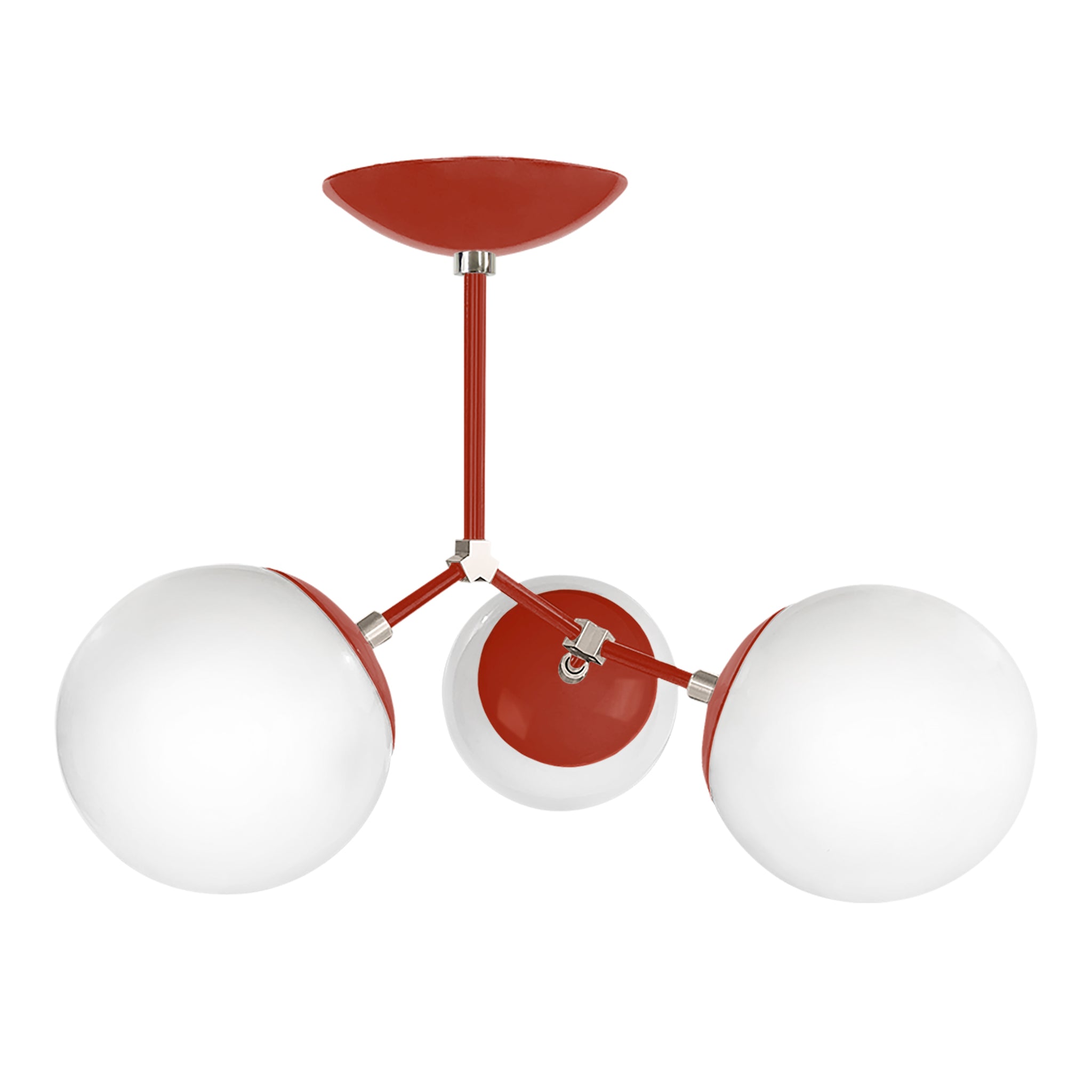 Nickel and riding hood red color color Supreme flush mount Dutton Brown lighting