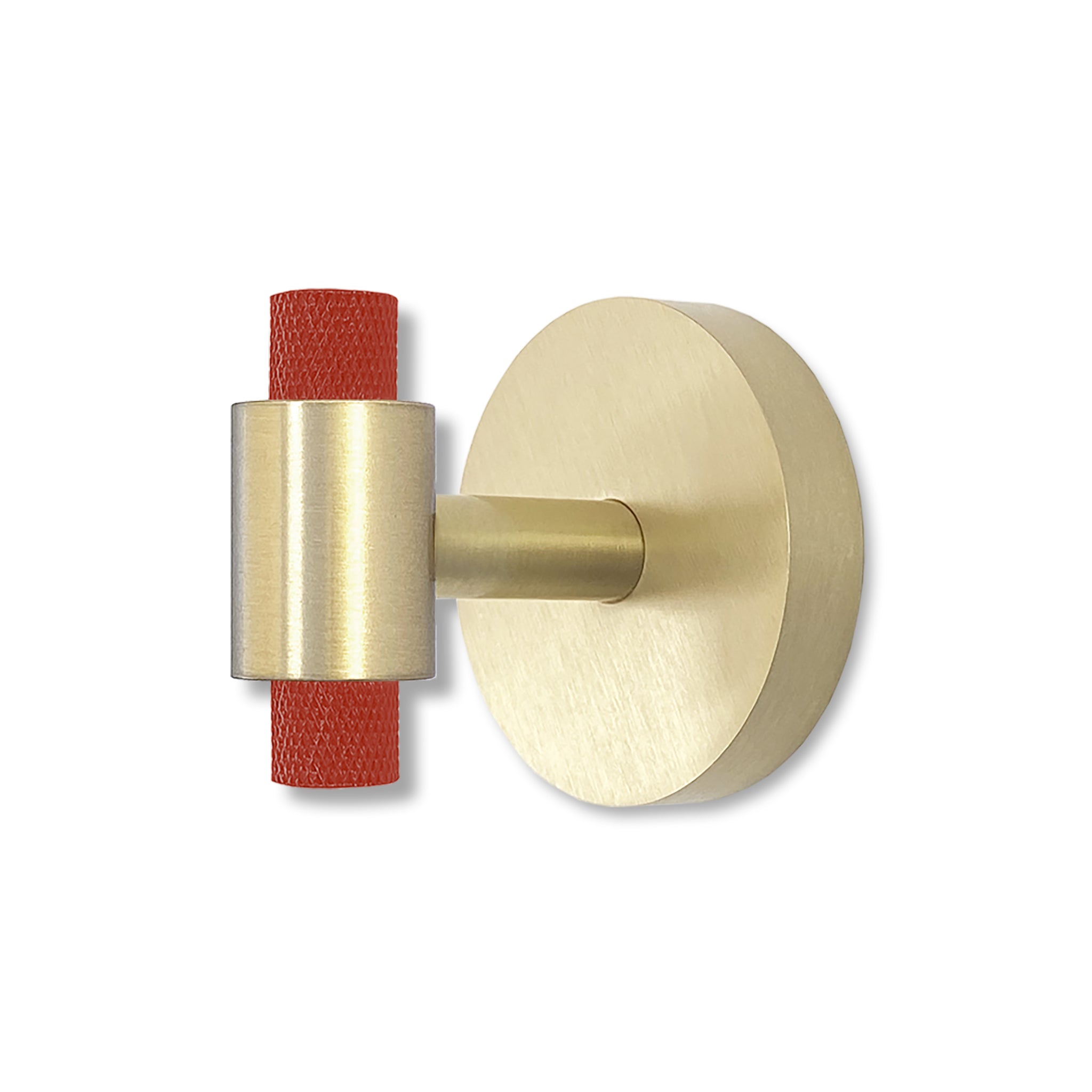 Brass and riding hood red color Tux hook Dutton Brown hardware