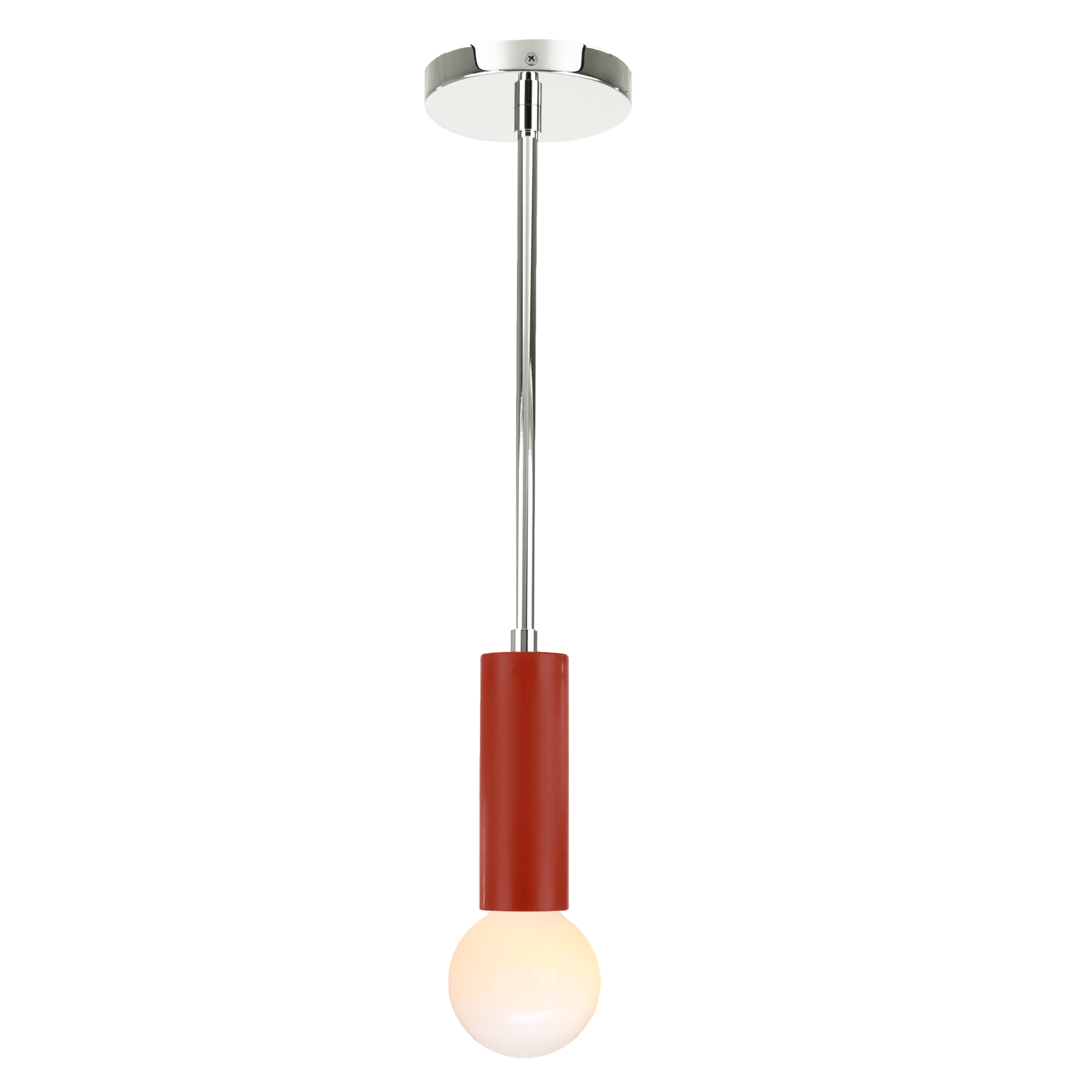 Nickel and riding hood red color Eureka pendant Dutton Brown lighting