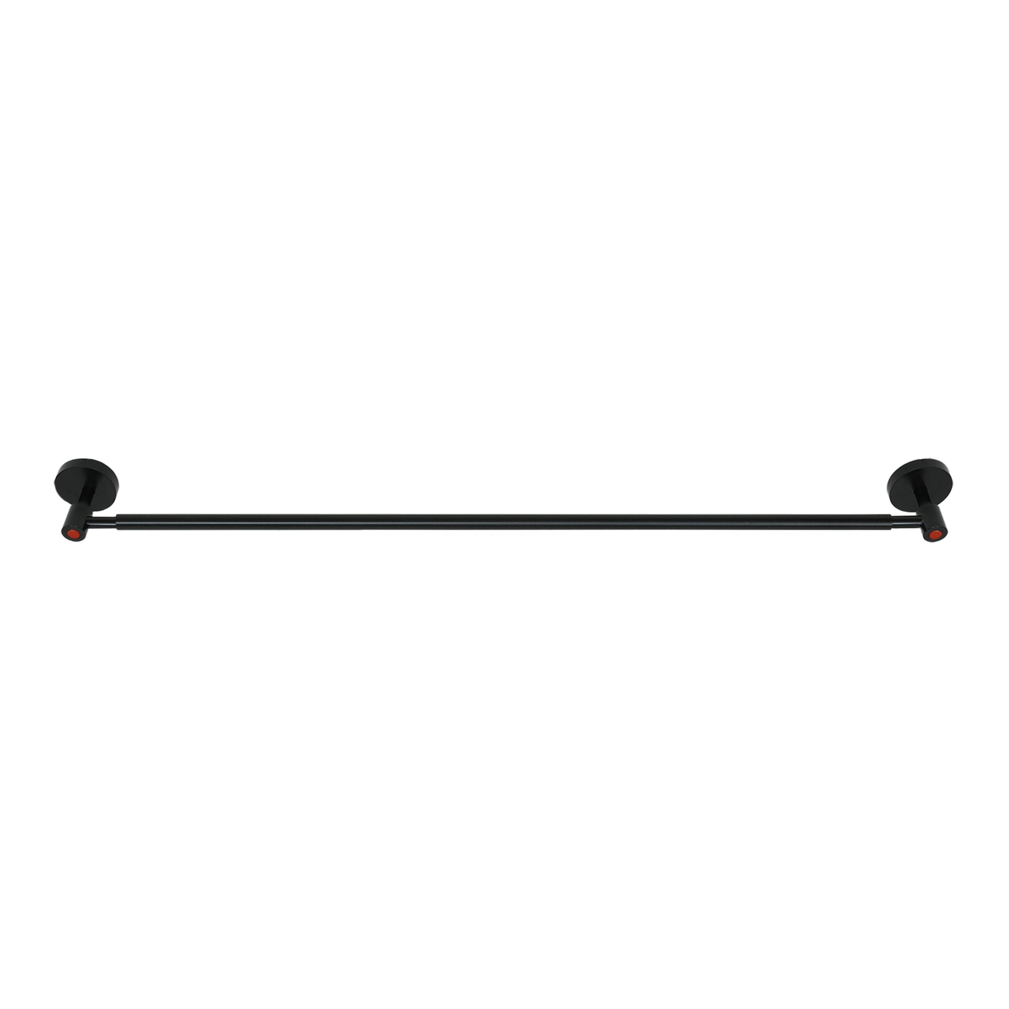 Black and riding hood red color Head towel bar 24" Dutton Brown hardware