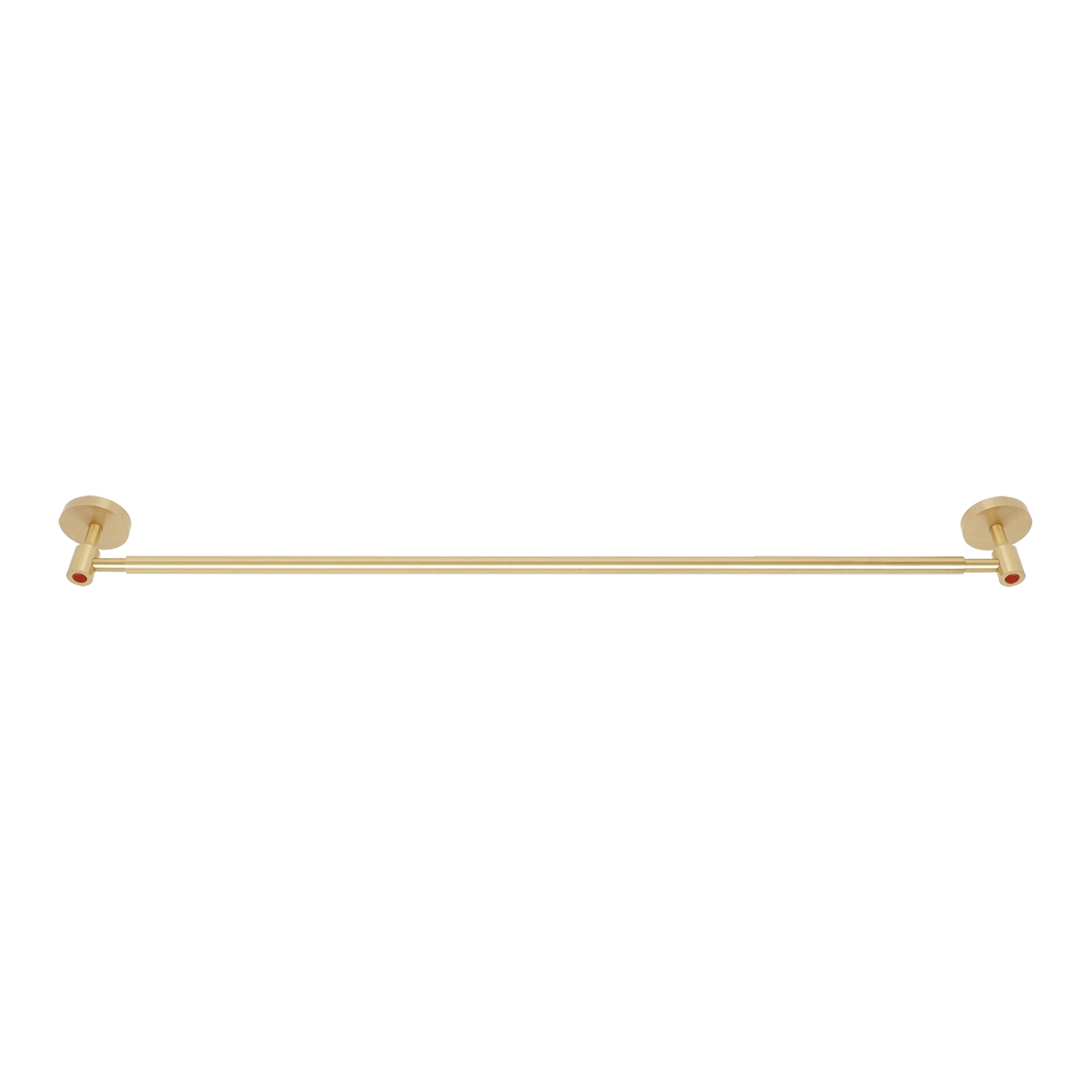Brass and riding hood red color Head towel bar 24" Dutton Brown hardware
