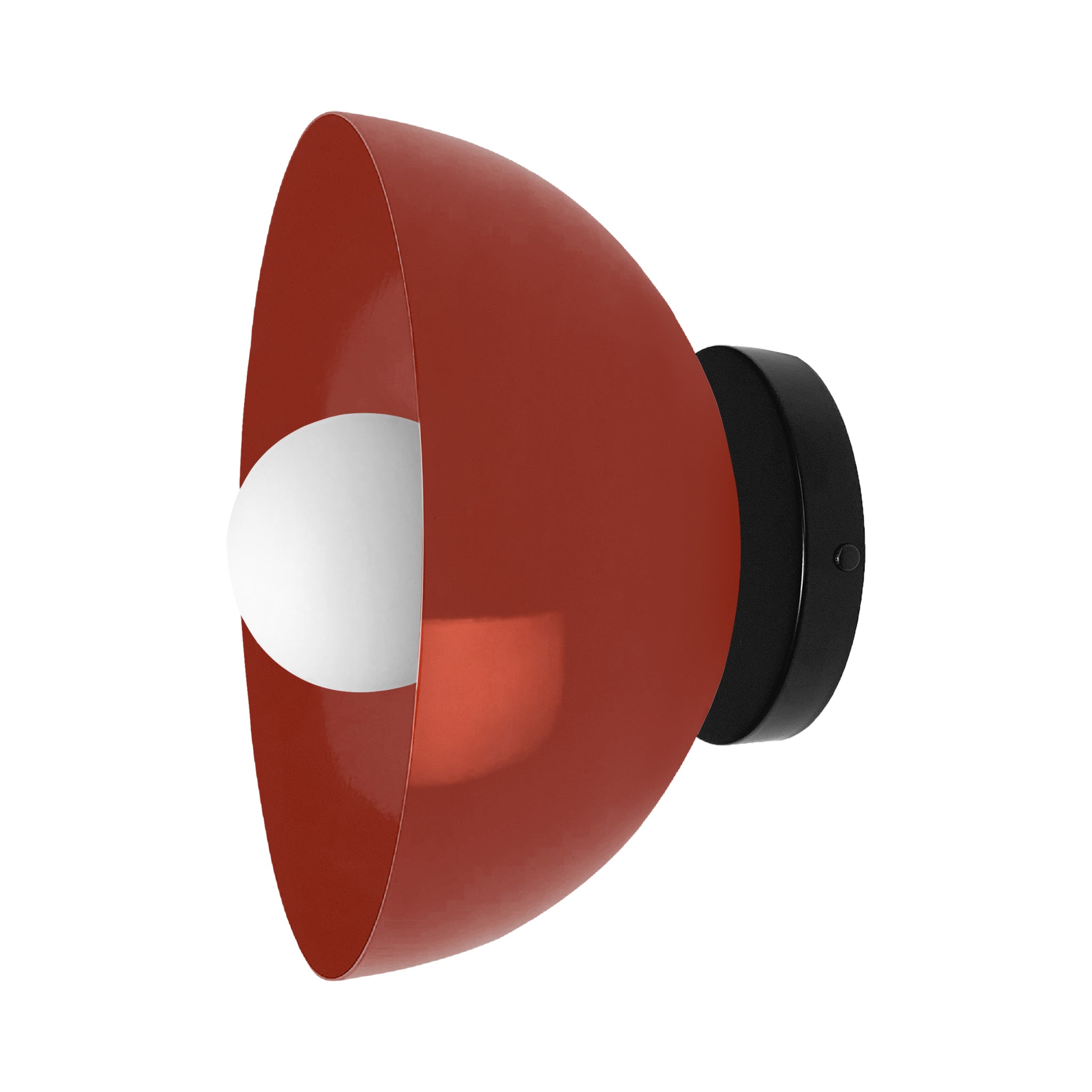 Black and riding hood red color Hemi sconce 10" Dutton Brown lighting