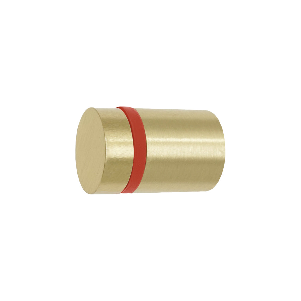 Brass and riding hood red color Highness knob Dutton Brown hardware