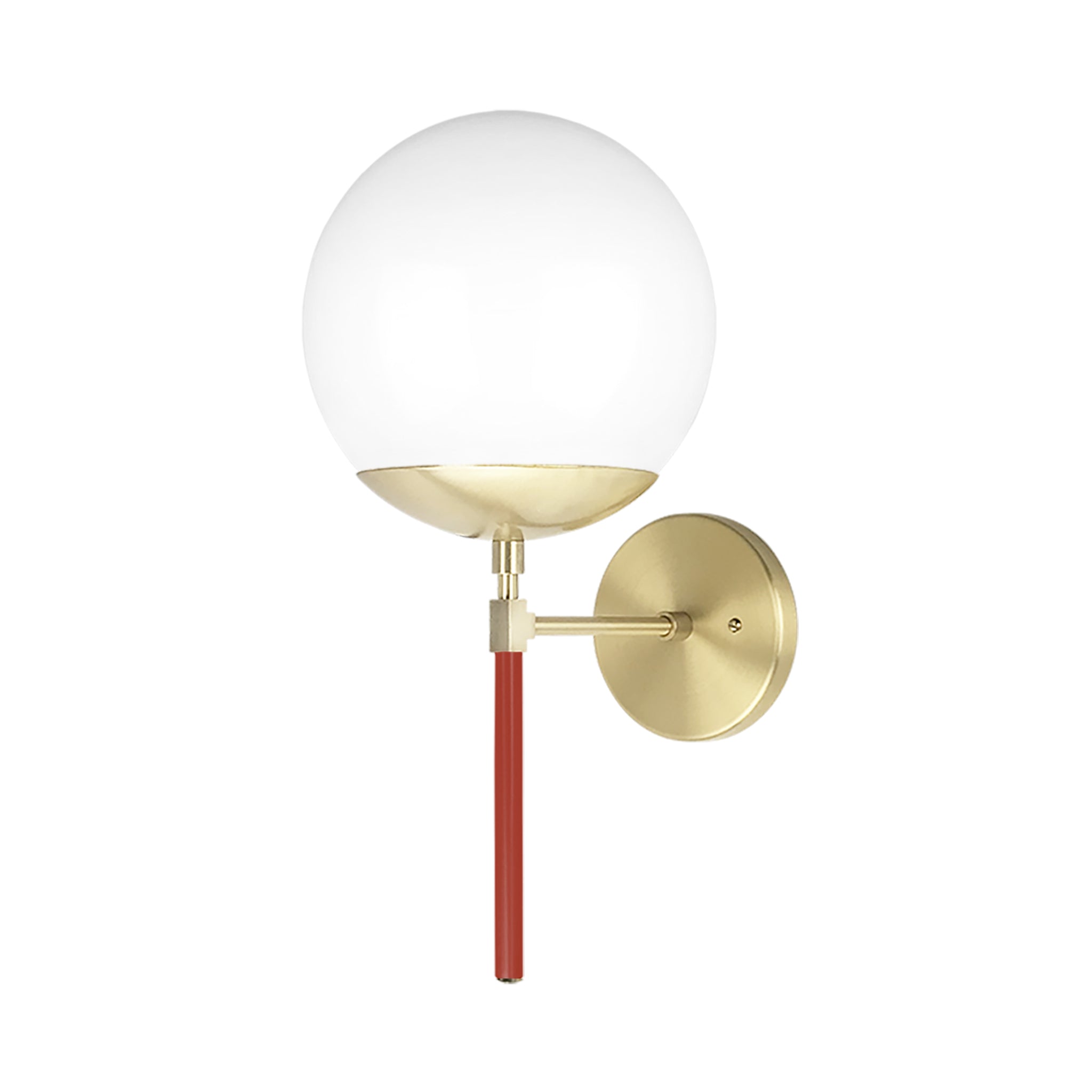 Brass and riding hood red color Lolli sconce 8" Dutton Brown lighting