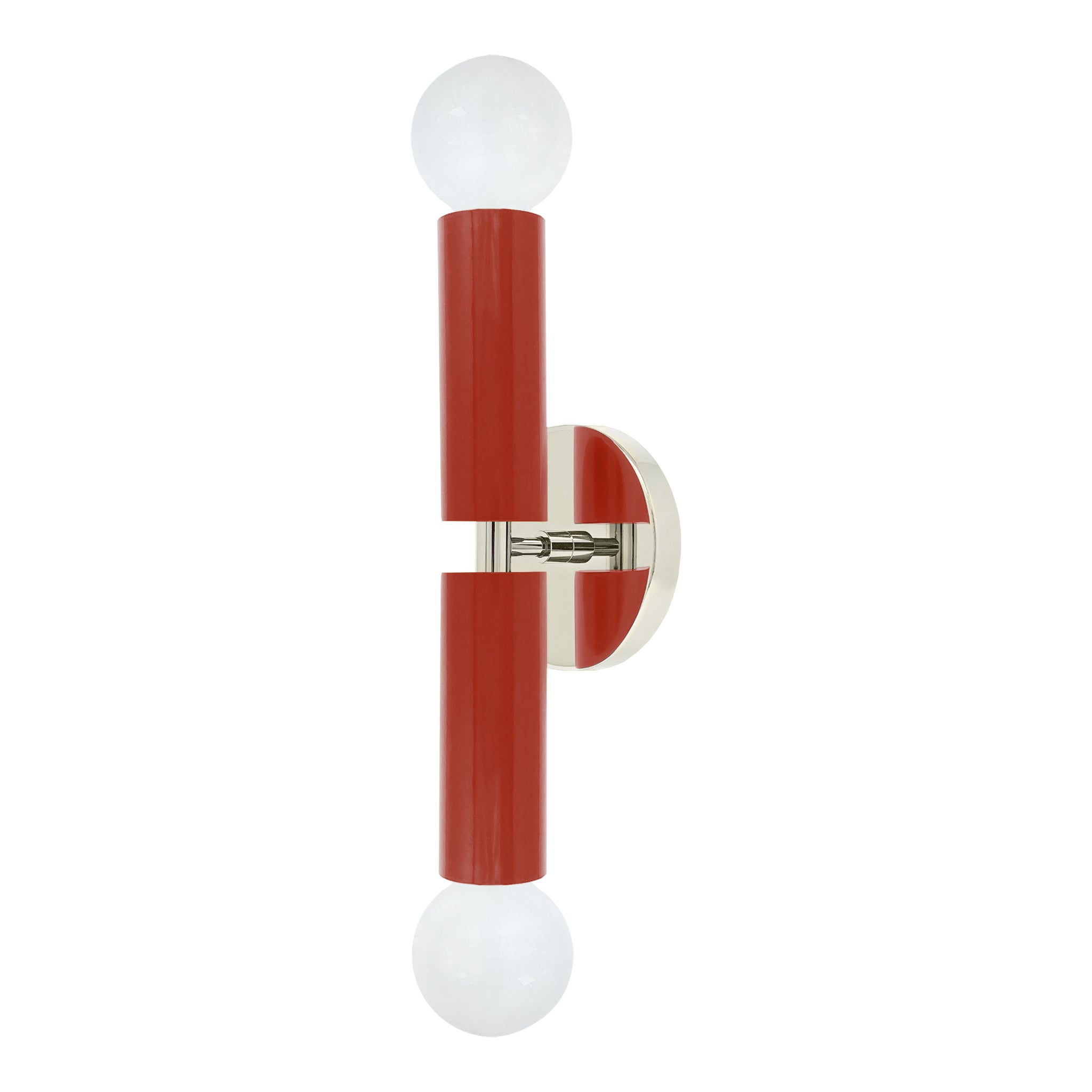 Nickel and riding hood red color Monarch sconce Dutton Brown lighting