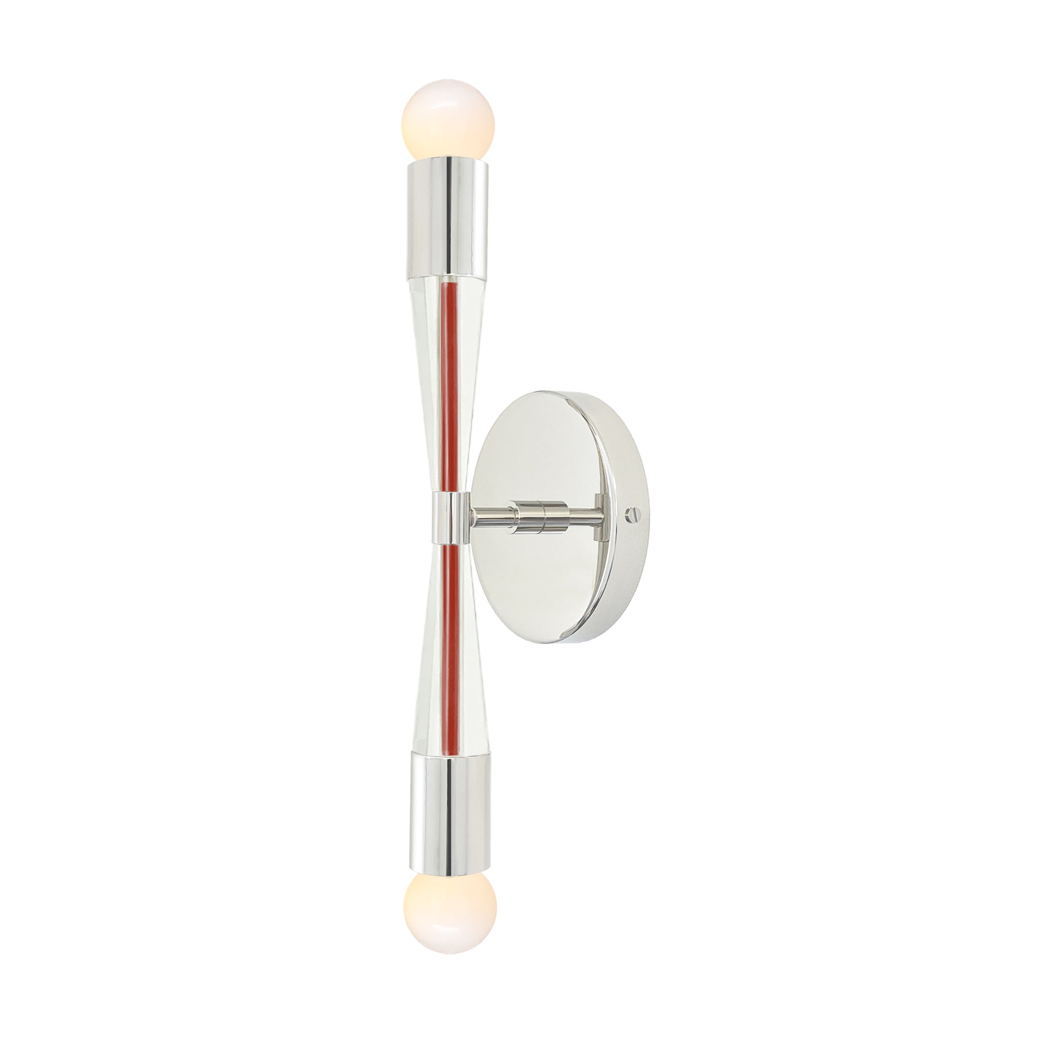 Nickel and riding hood red color Phoenix sconce Dutton Brown lighting