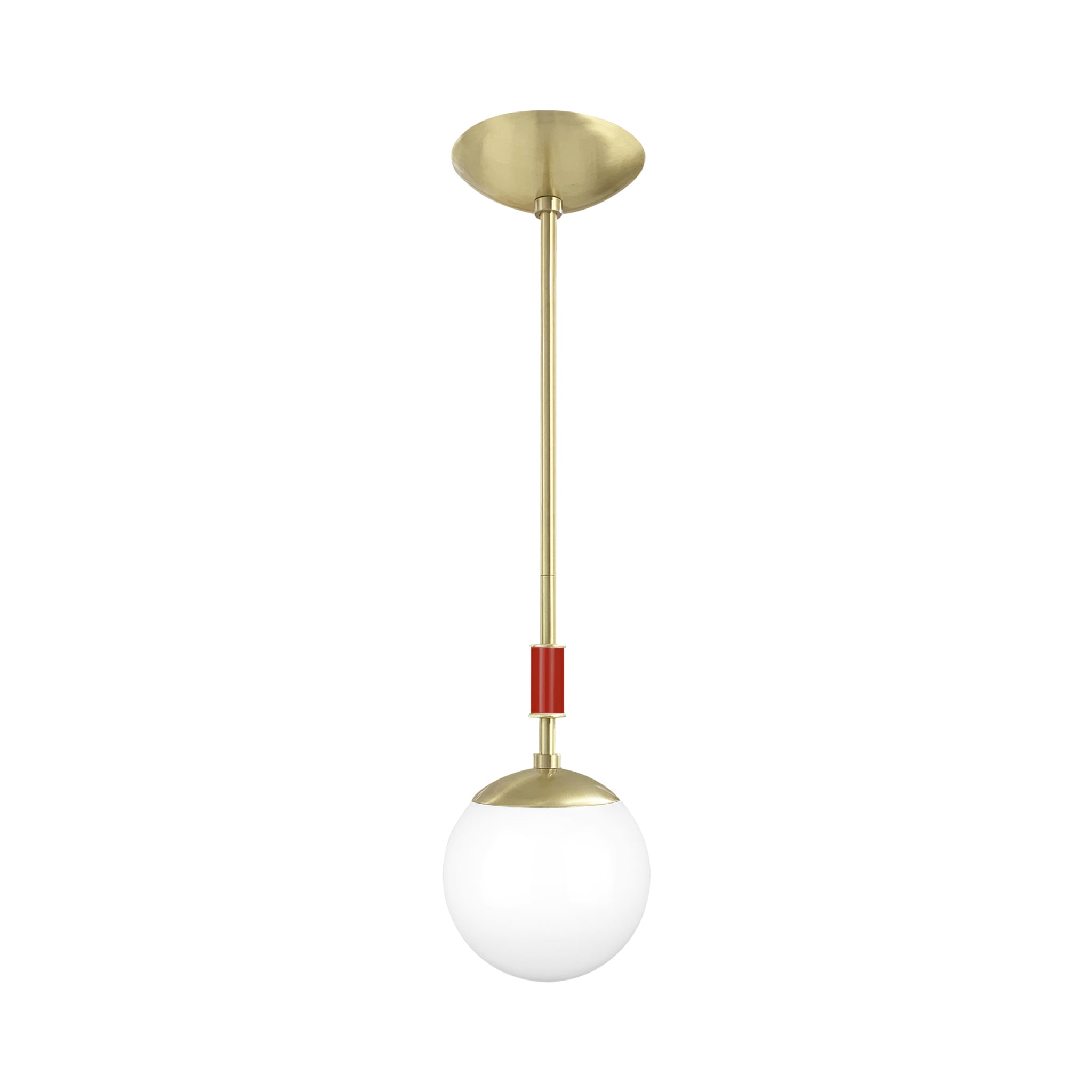 Brass and riding hood red color Pop pendant 6" Dutton Brown lighting
