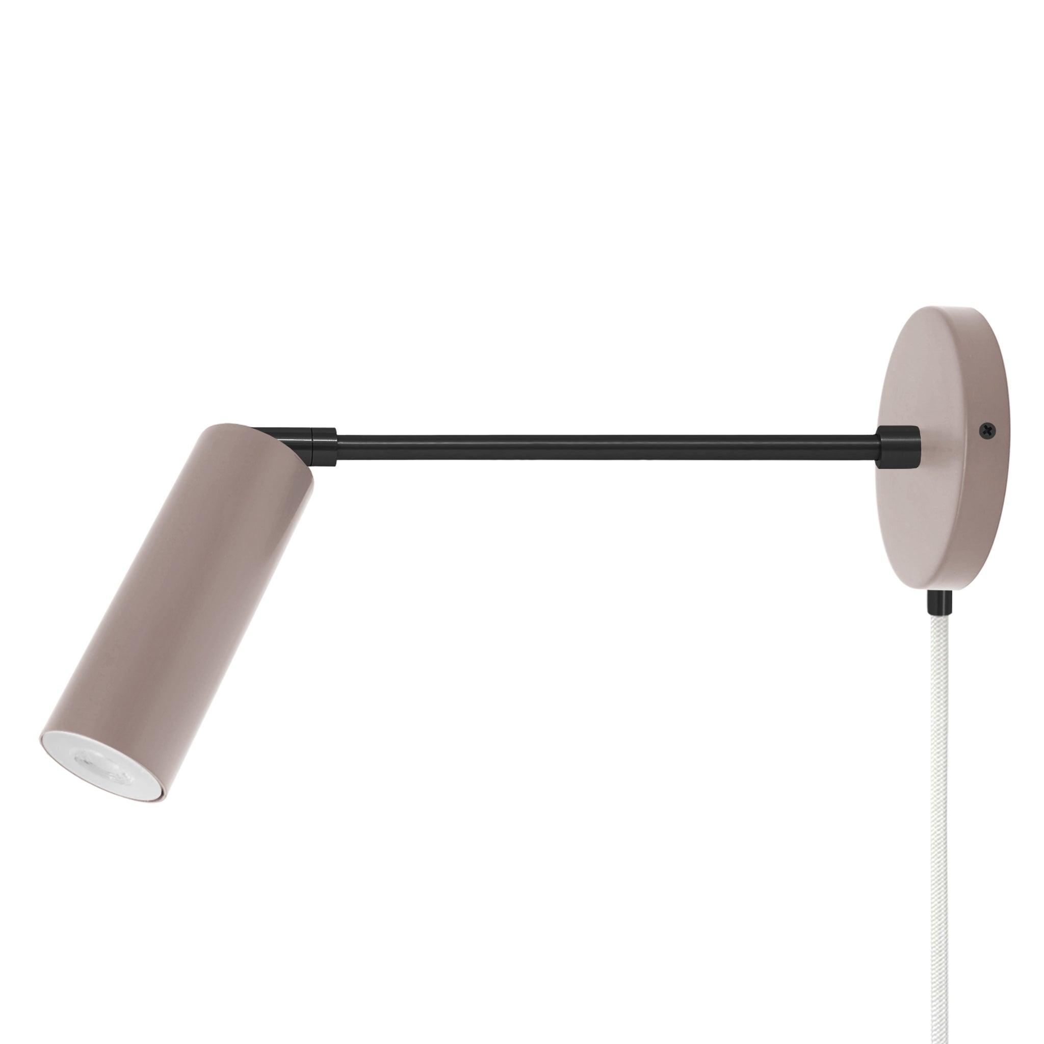 Black and barely color Reader plug-in sconce 10" arm Dutton Brown lighting