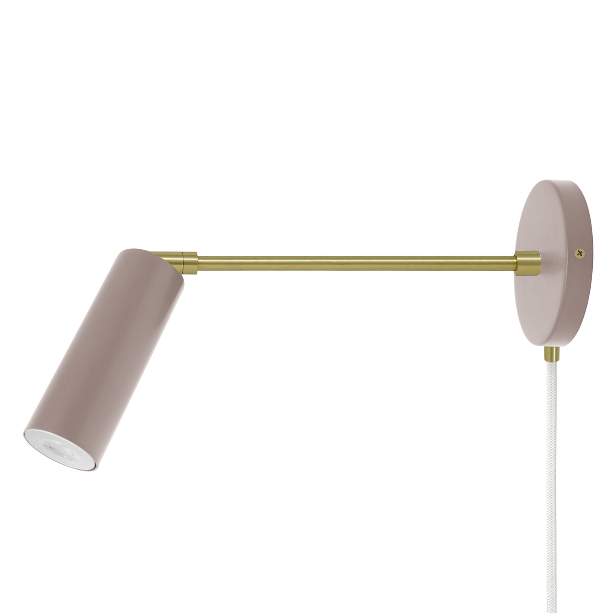 Brass and barely color Reader plug-in sconce 10" arm Dutton Brown lighting