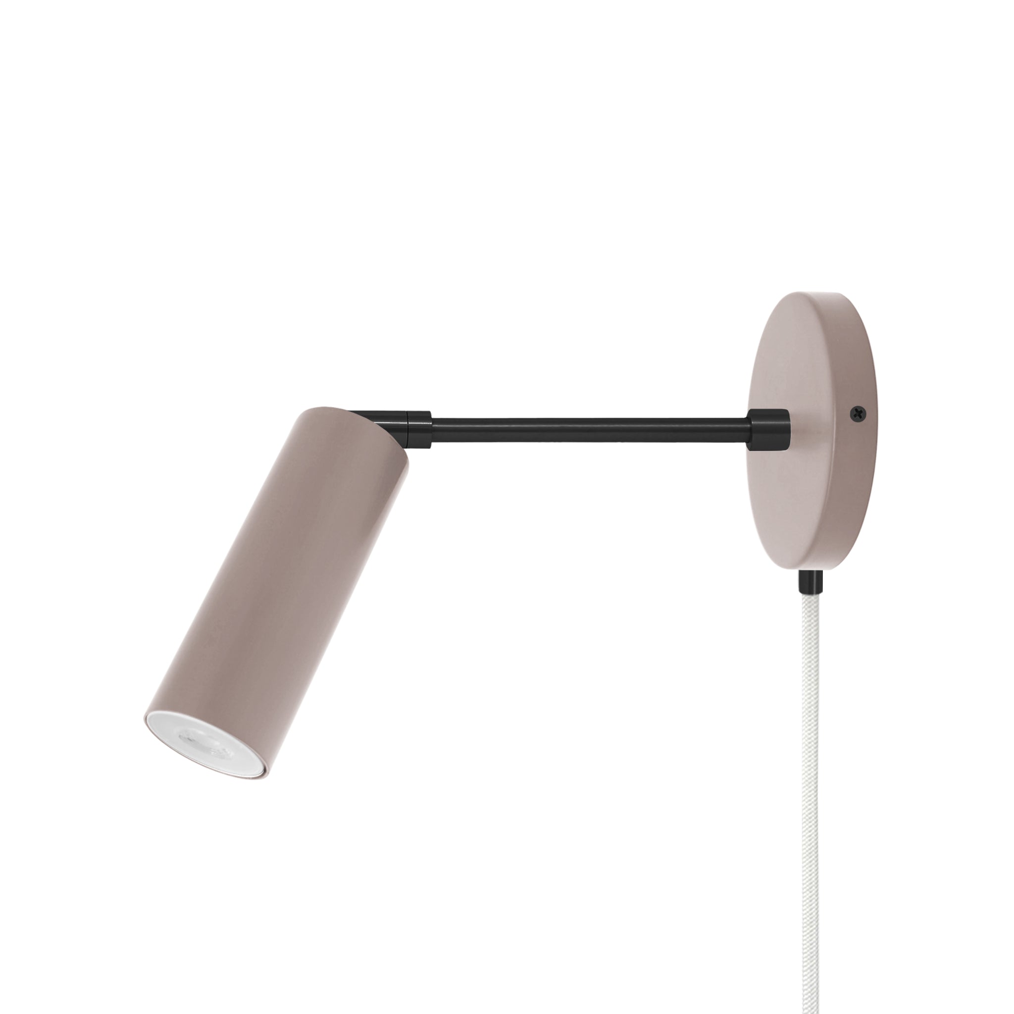 Black and barely color Reader plug-in sconce 6" arm Dutton Brown lighting