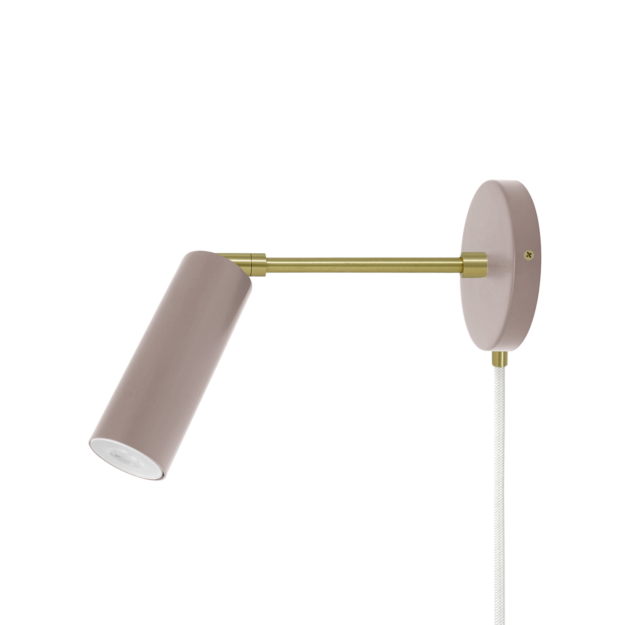Brass and barely color Reader plug-in sconce 6" arm Dutton Brown lighting