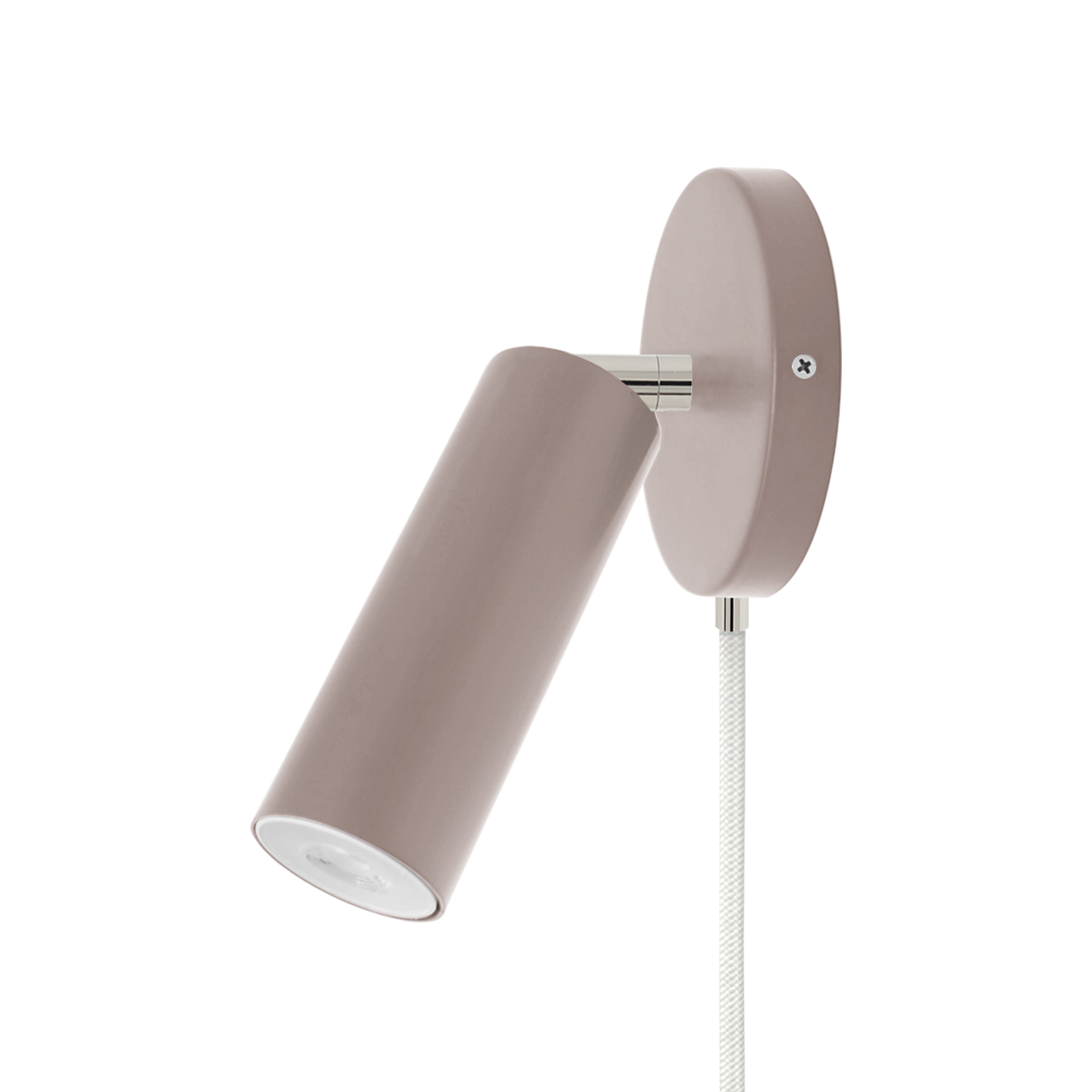 Nickel and barely color Reader plug-in sconce no arm Dutton Brown lighting