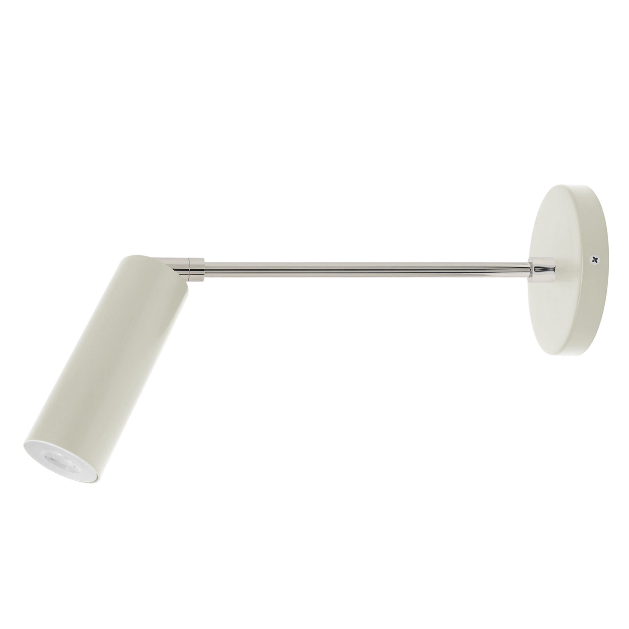Nickel and bone color Reader sconce 10" arm Dutton Brown lighting