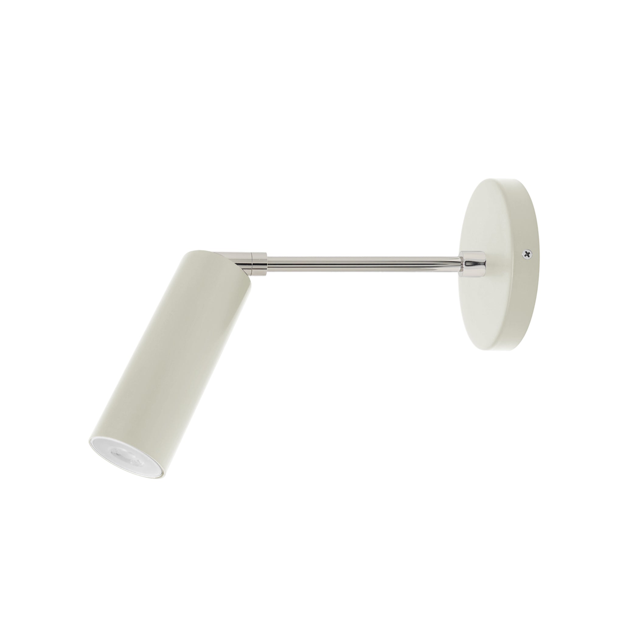 Nickel and bone color Reader sconce 6" arm Dutton Brown lighting