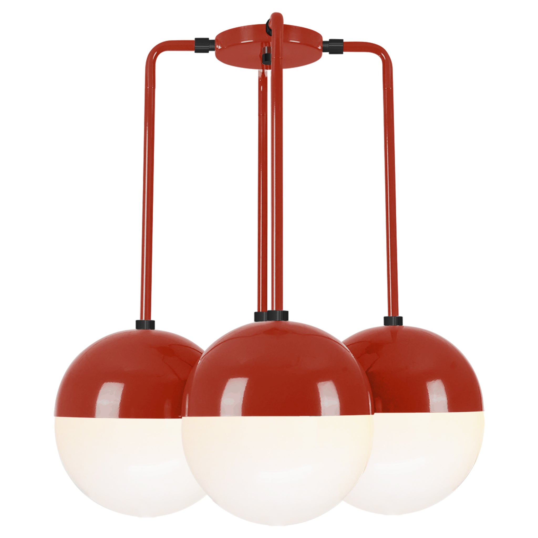 Black and riding hood red color Tetra chandelier Dutton Brown lighting