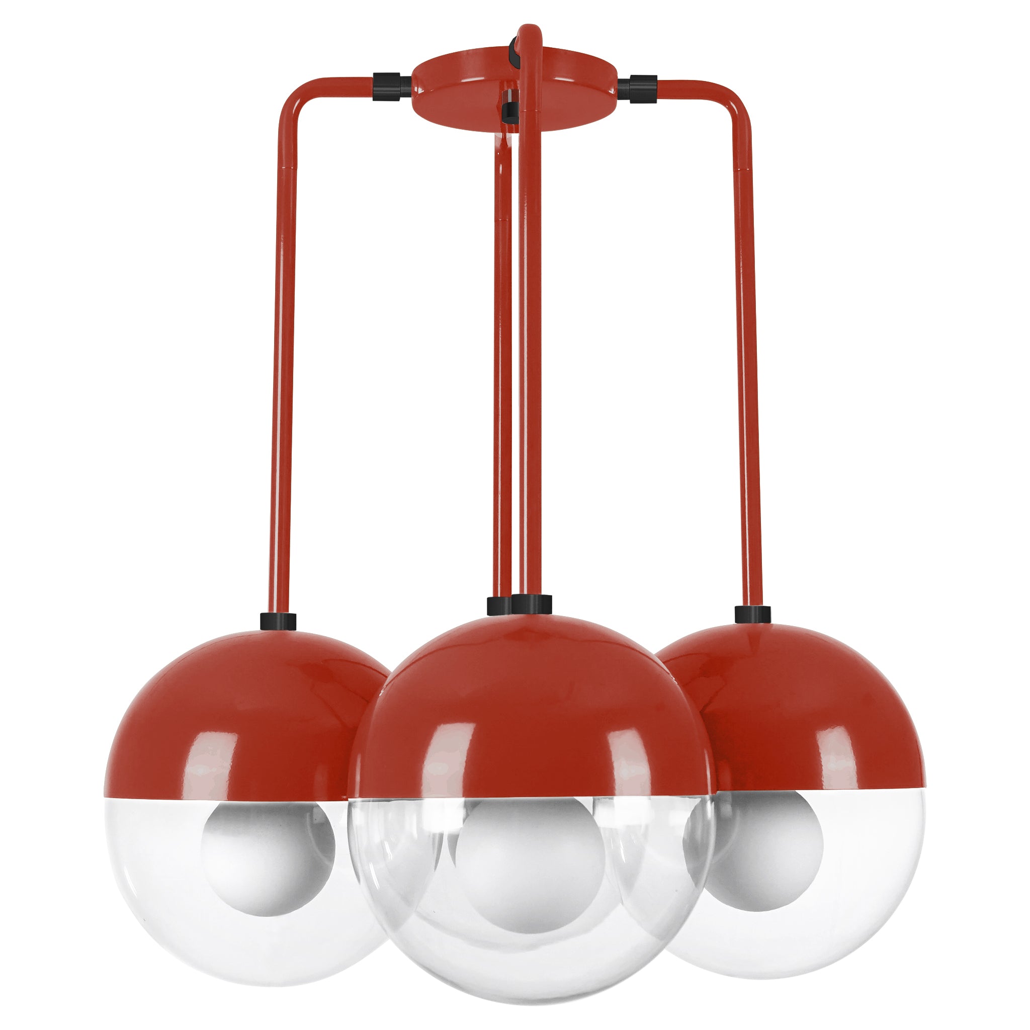 Black and riding hood red color Tetra chandelier Dutton Brown lighting