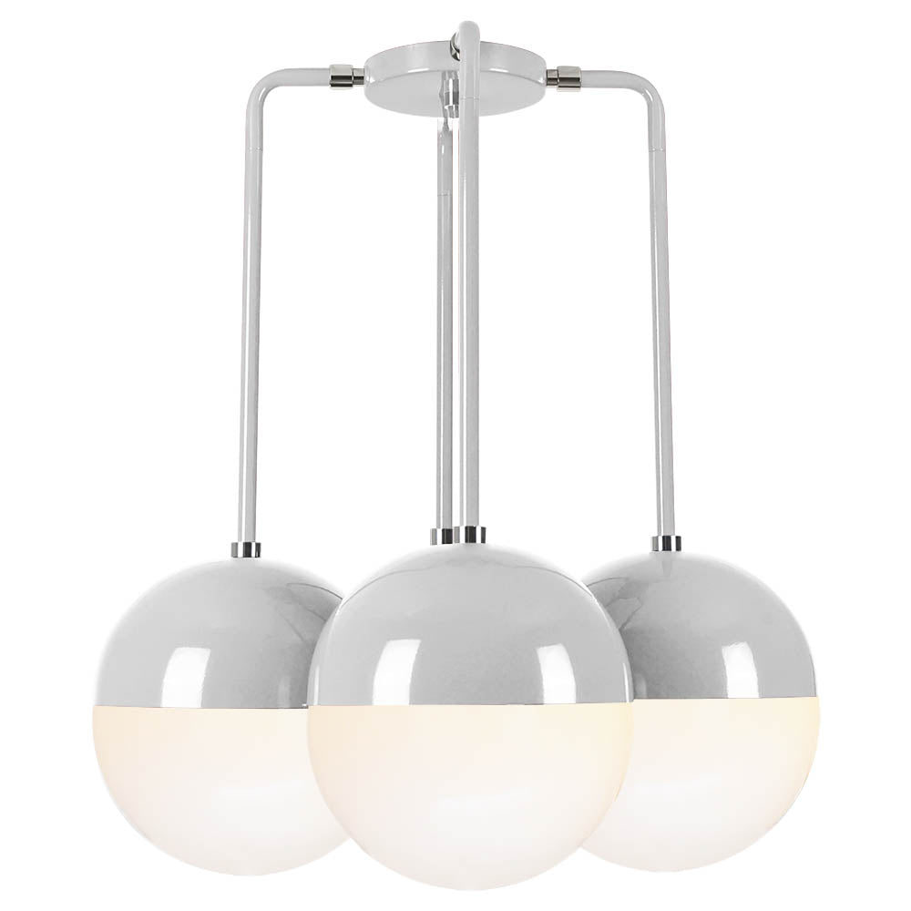 Nickel and chalk color Tetra chandelier Dutton Brown lighting