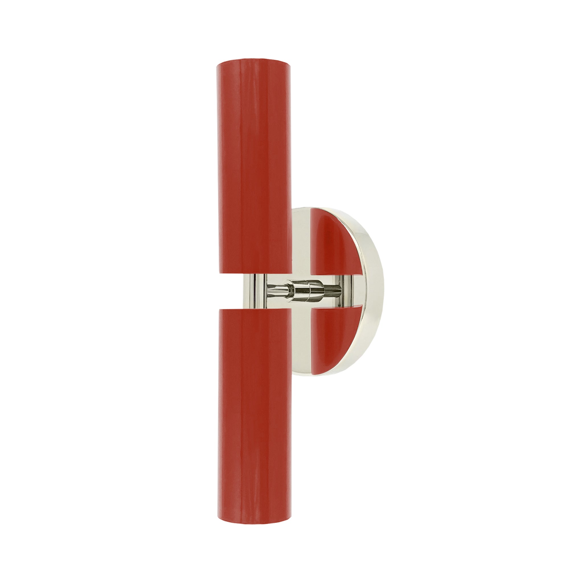 Nickel and riding hood red color Ruler sconce Dutton Brown lighting