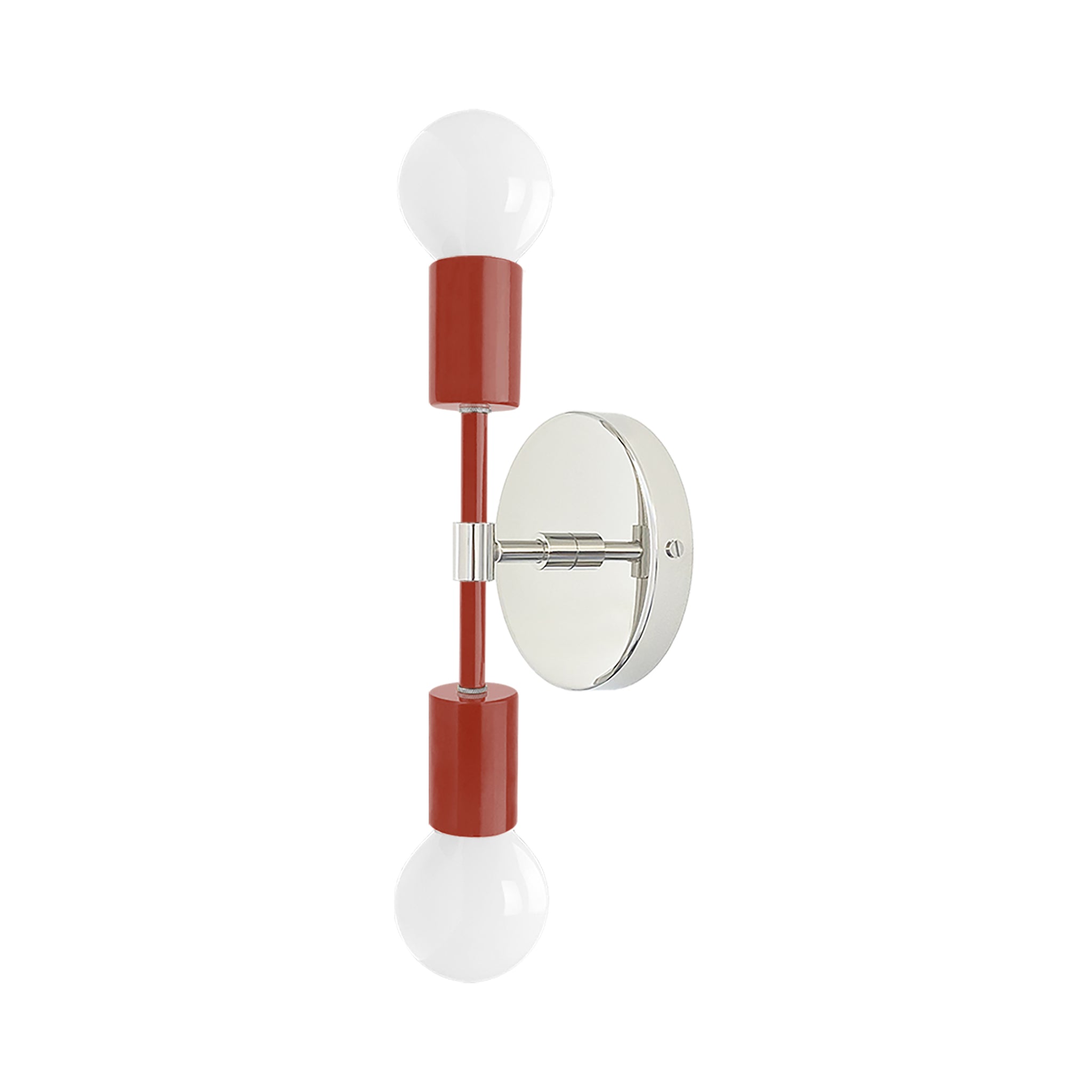 Nickel and riding hood red color Scepter sconce 10" Dutton Brown lighting