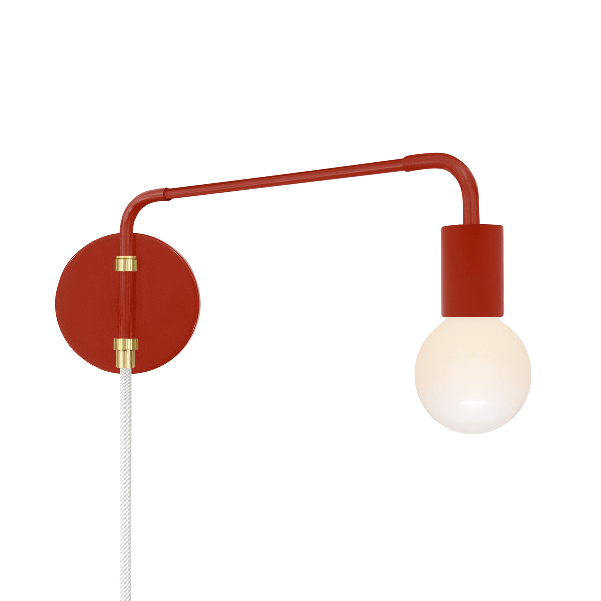 Brass and riding hood red color Sway plug-in sconce Dutton Brown lighting