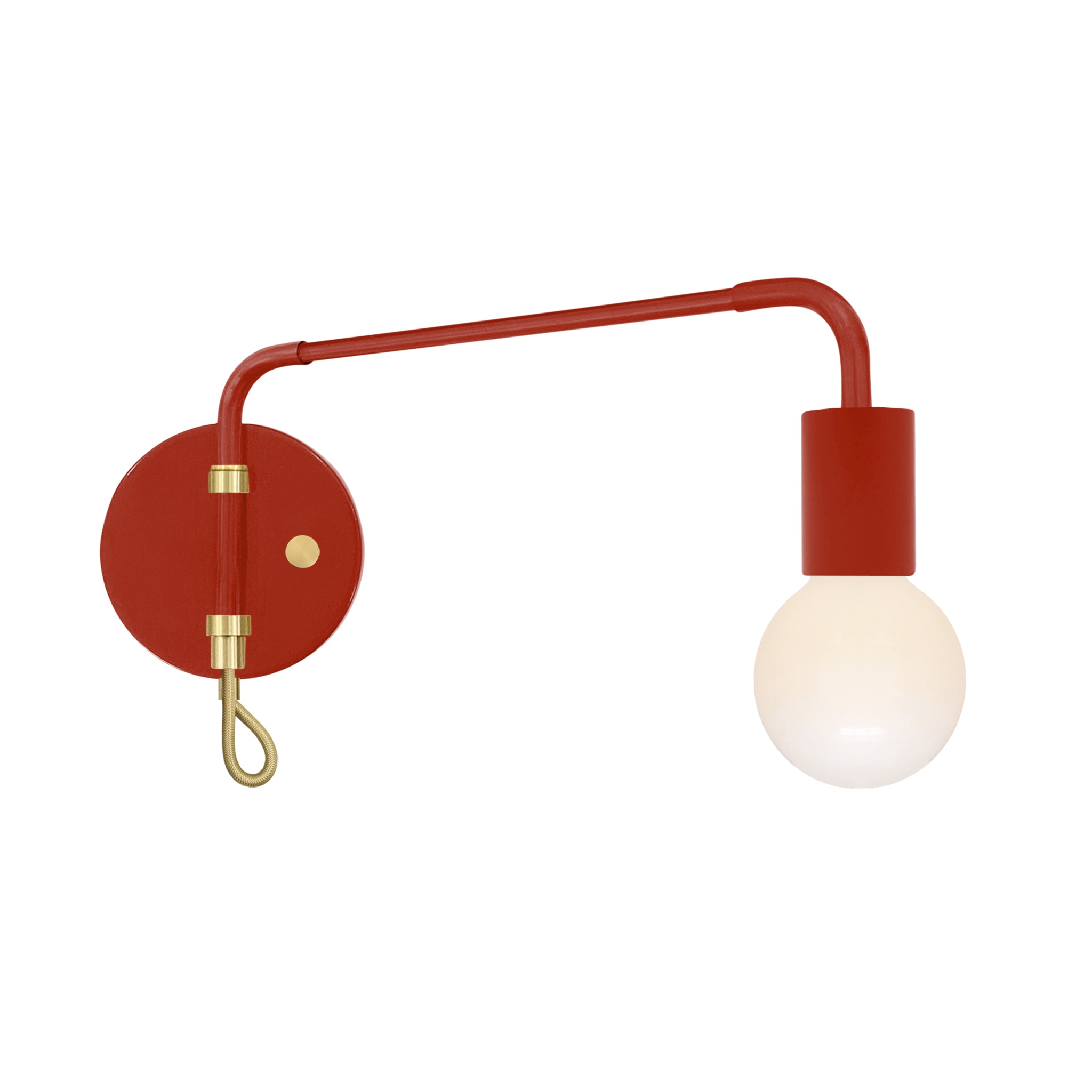 Brass and riding hood red color Sway sconce Dutton Brown lighting